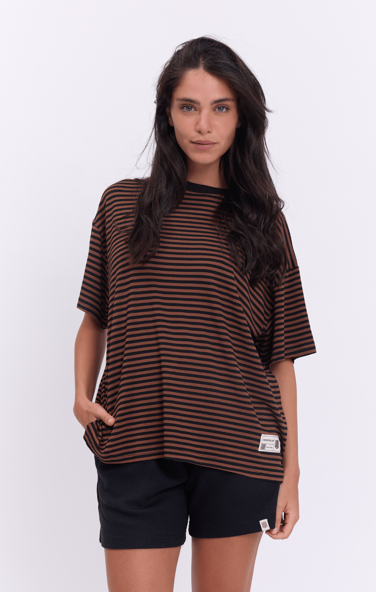 Brown Stripes - Oversize T-Shirt - GONSURFING