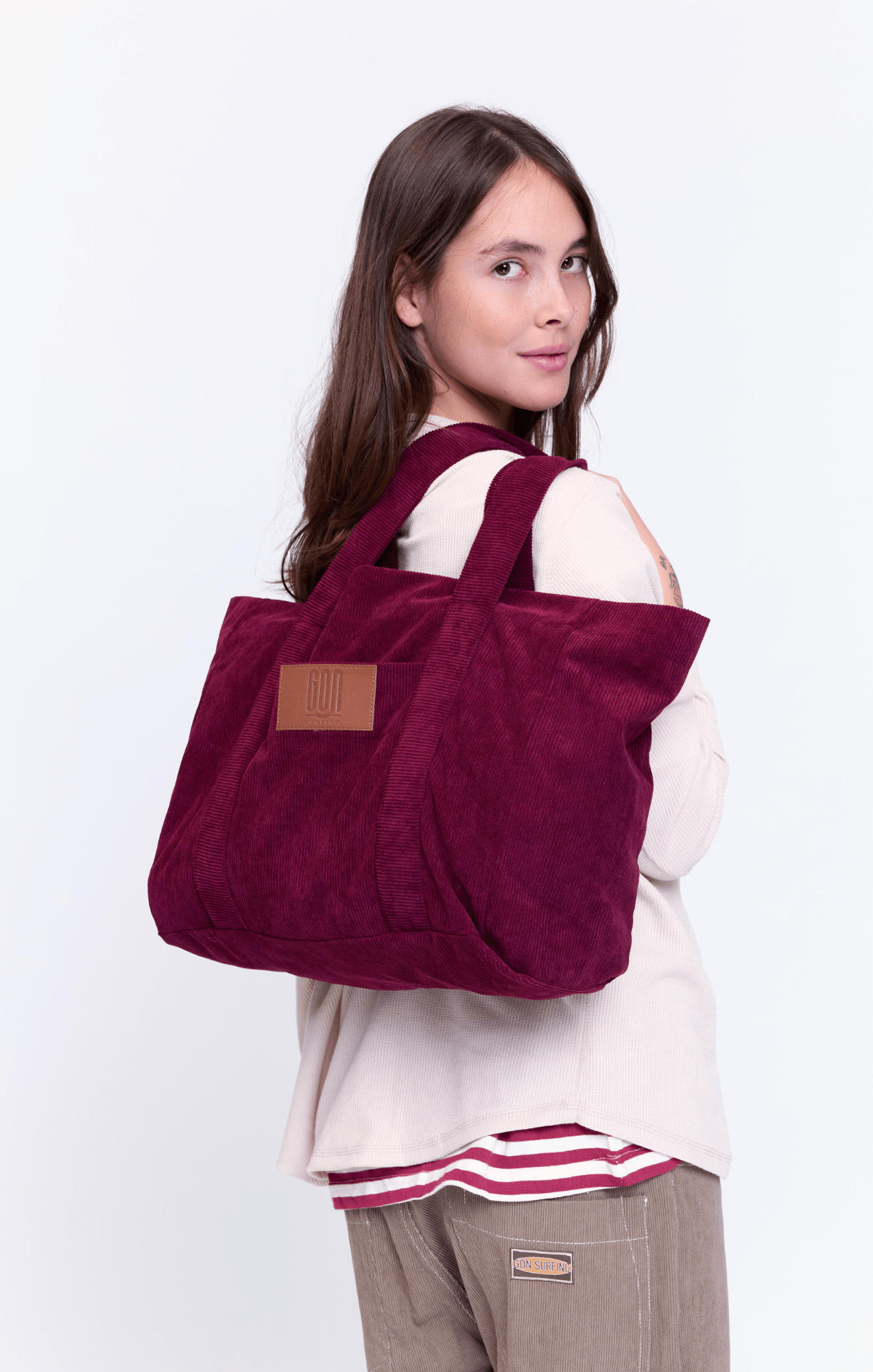 Burgundy - Corduroy Bag - GONSURFING