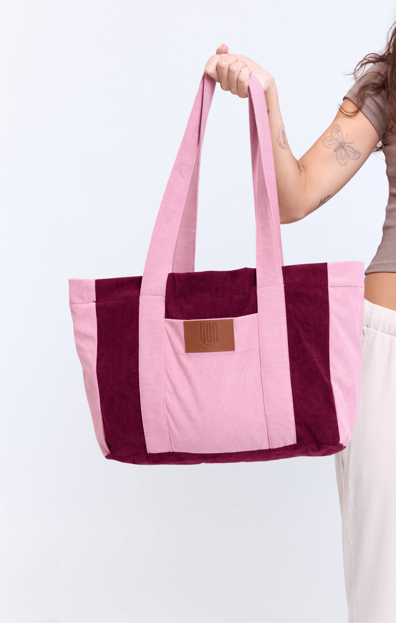Burgundy & Pink - Corduroy Bag - GONSURFING