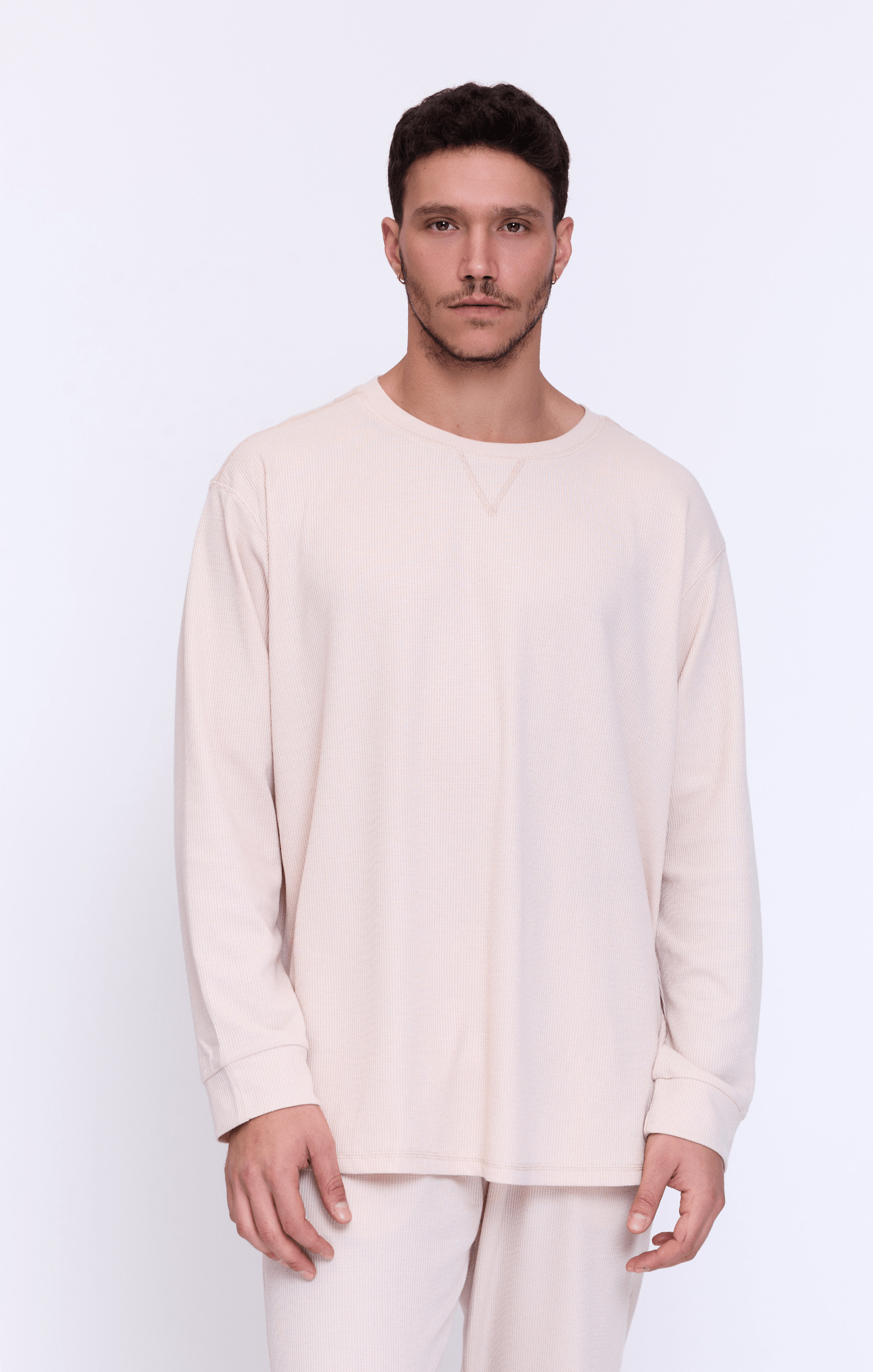 Cream - Waffle Long Shirt - GONSURFING