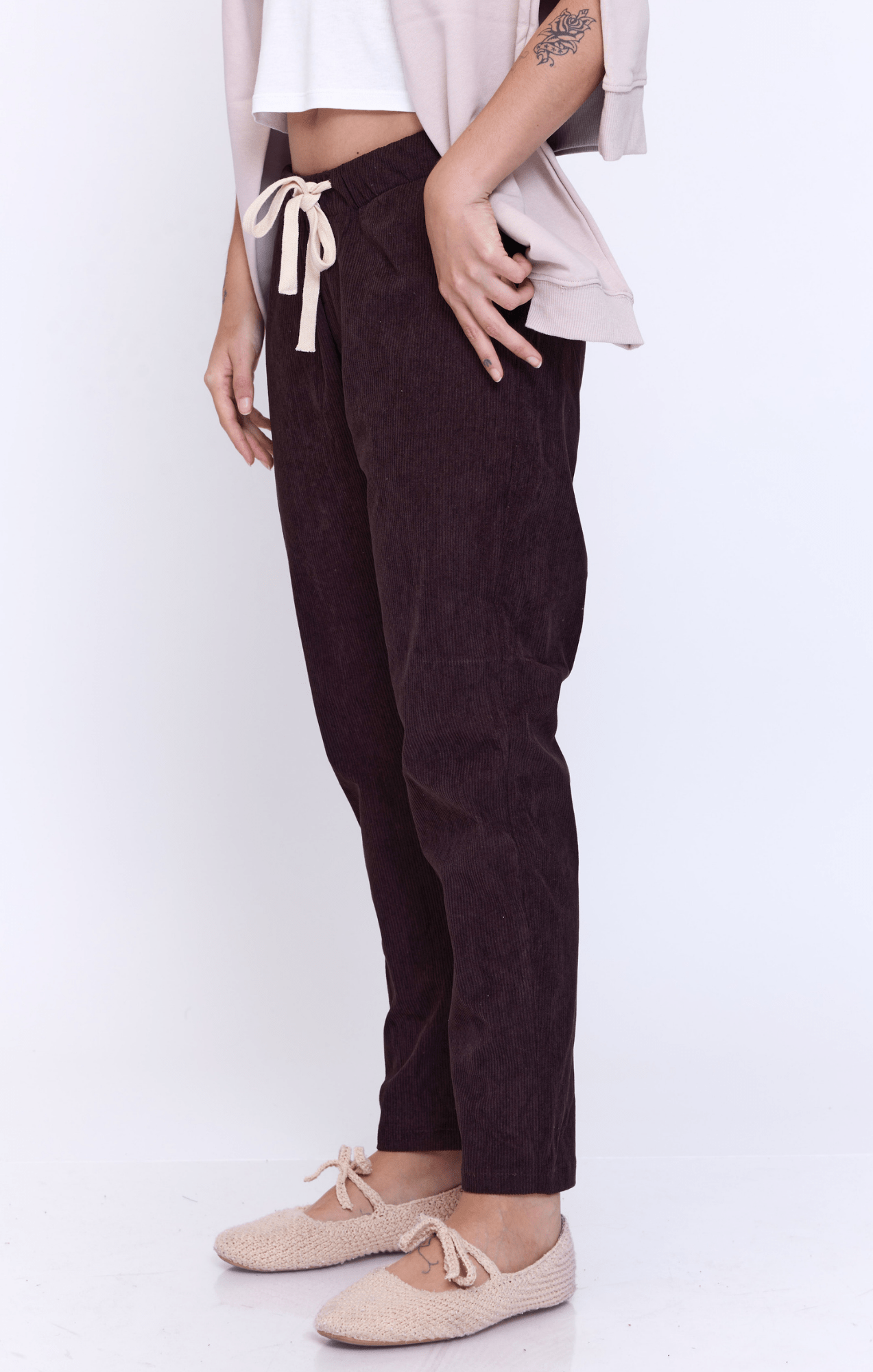 Dark Brown - Corduroy Long Pants - GONSURFING