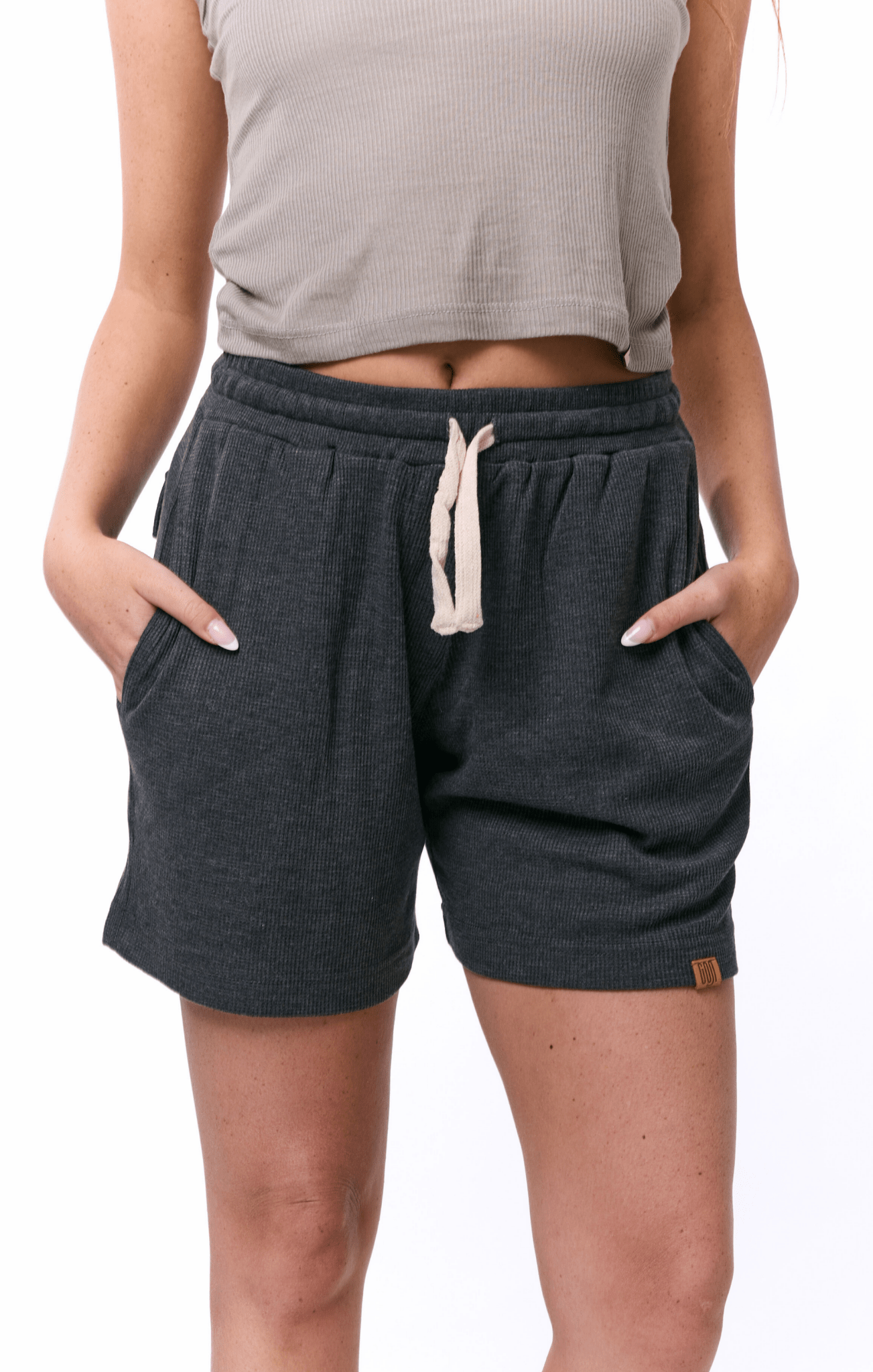 Dark Gray - Waffle Unisex Shorts - GONSURFING