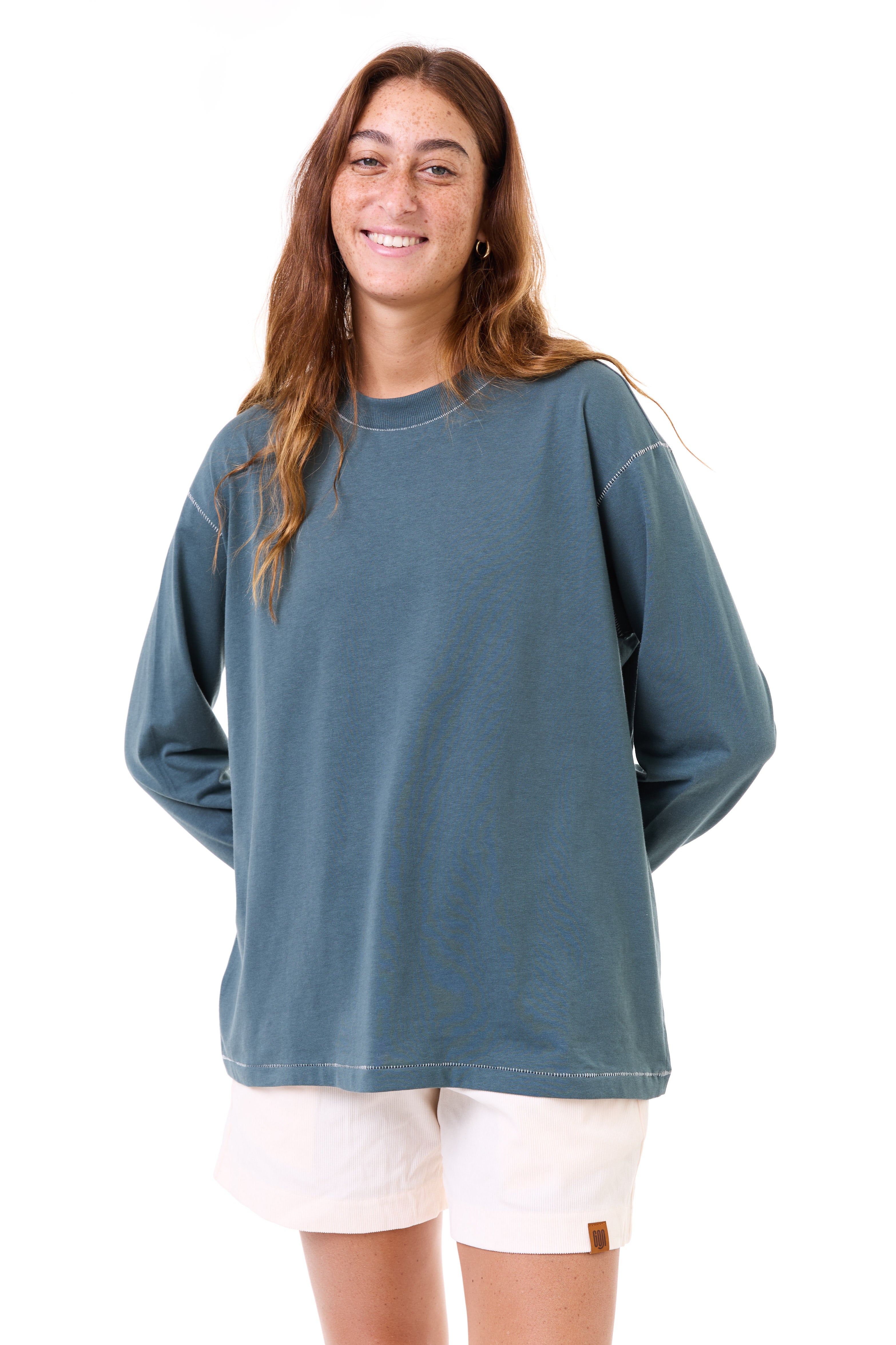 Turquoise - stitches long sleeves
