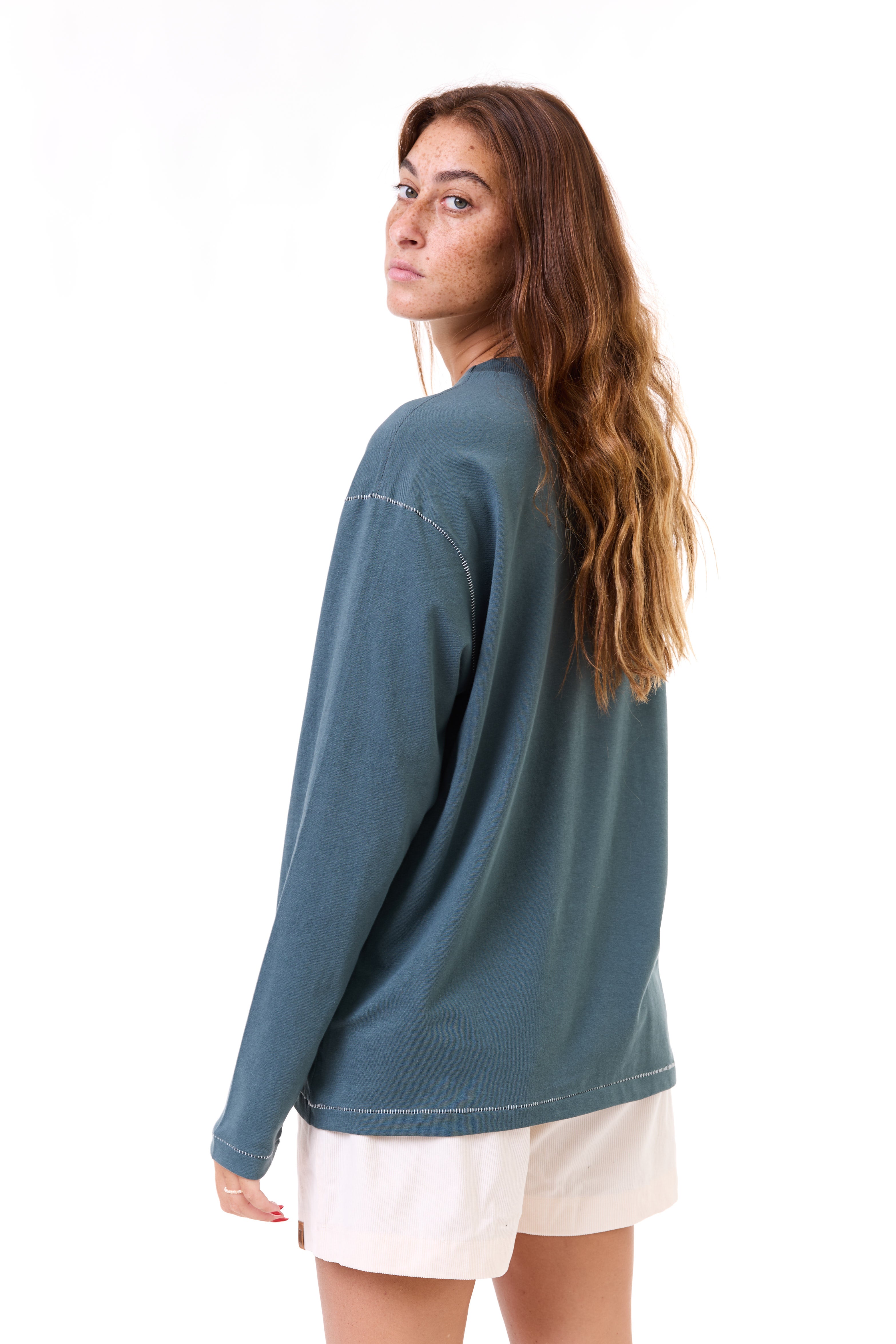 Turquoise - stitches long sleeves