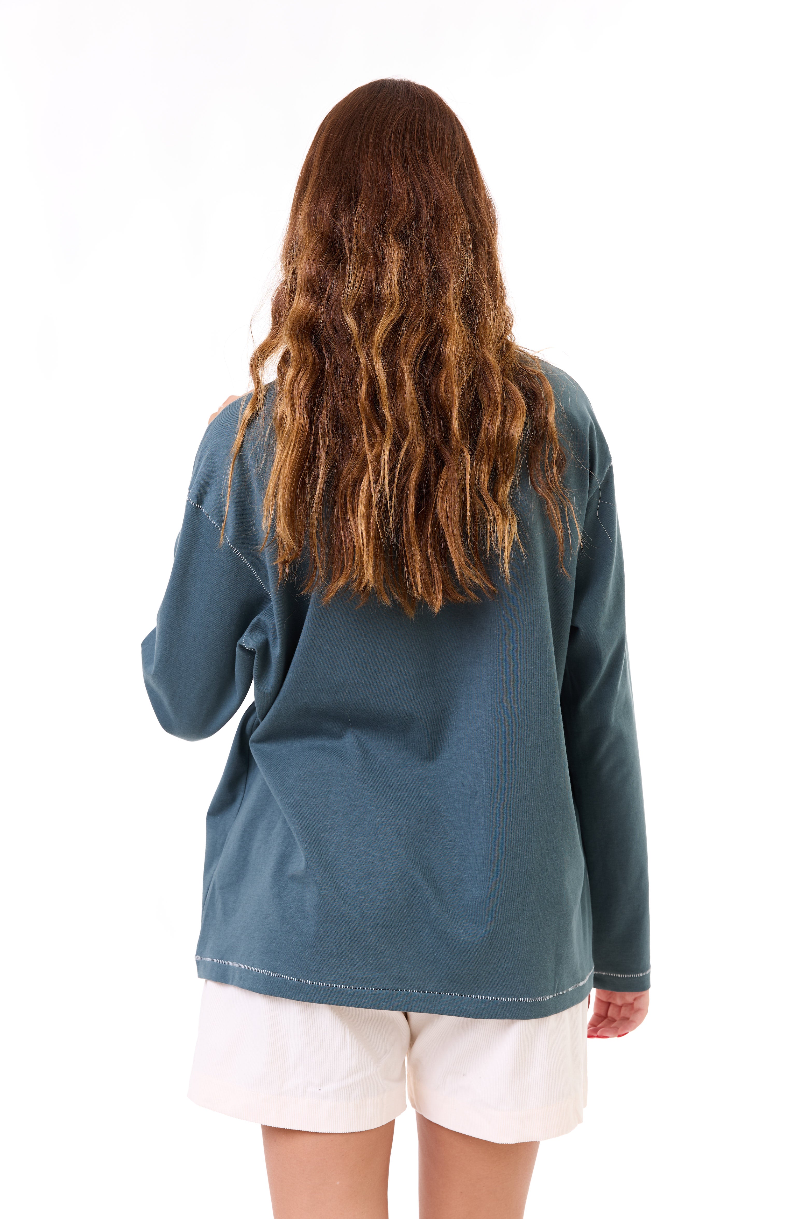 Turquoise - stitches long sleeves
