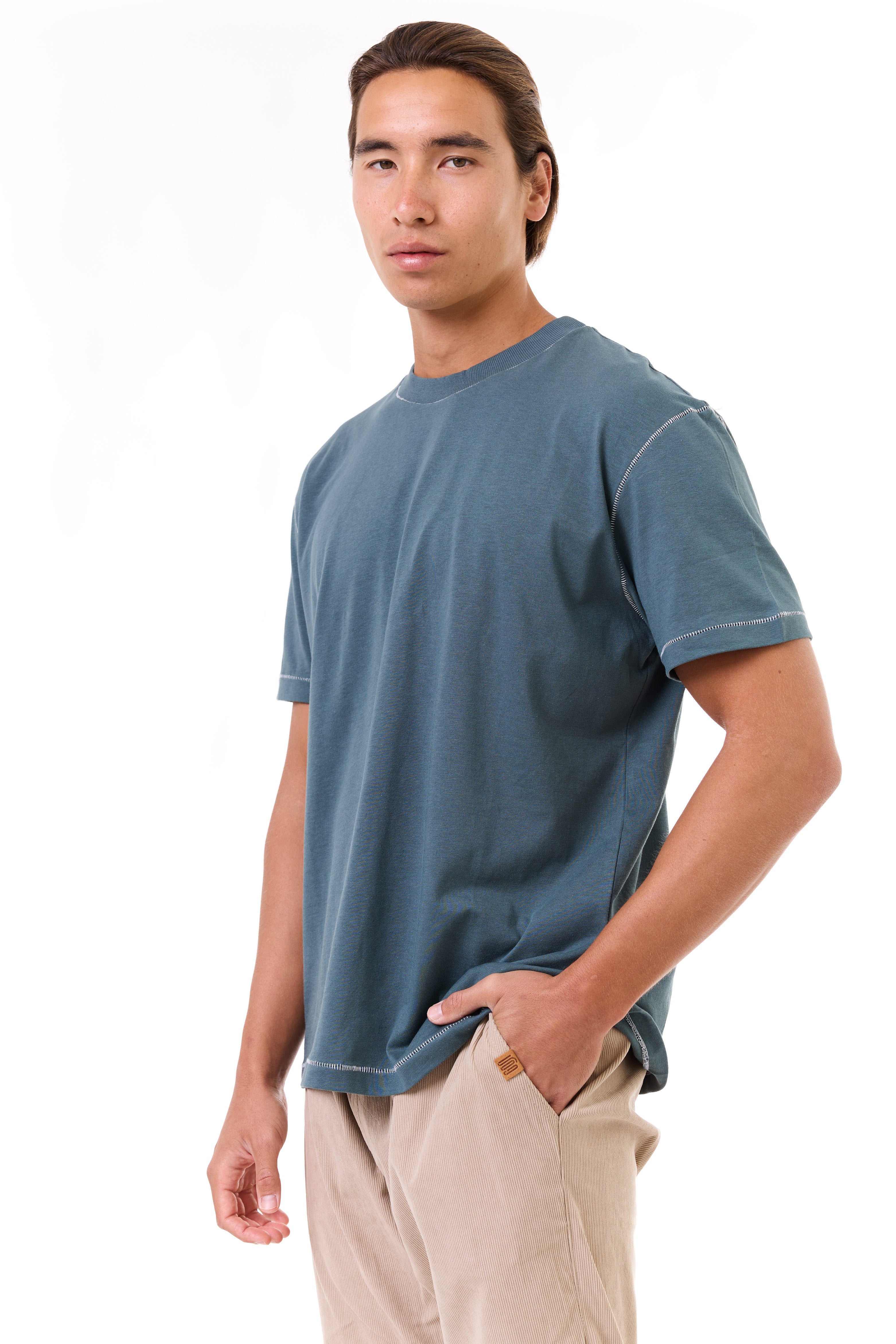 Turquoise - stitches t-shirt