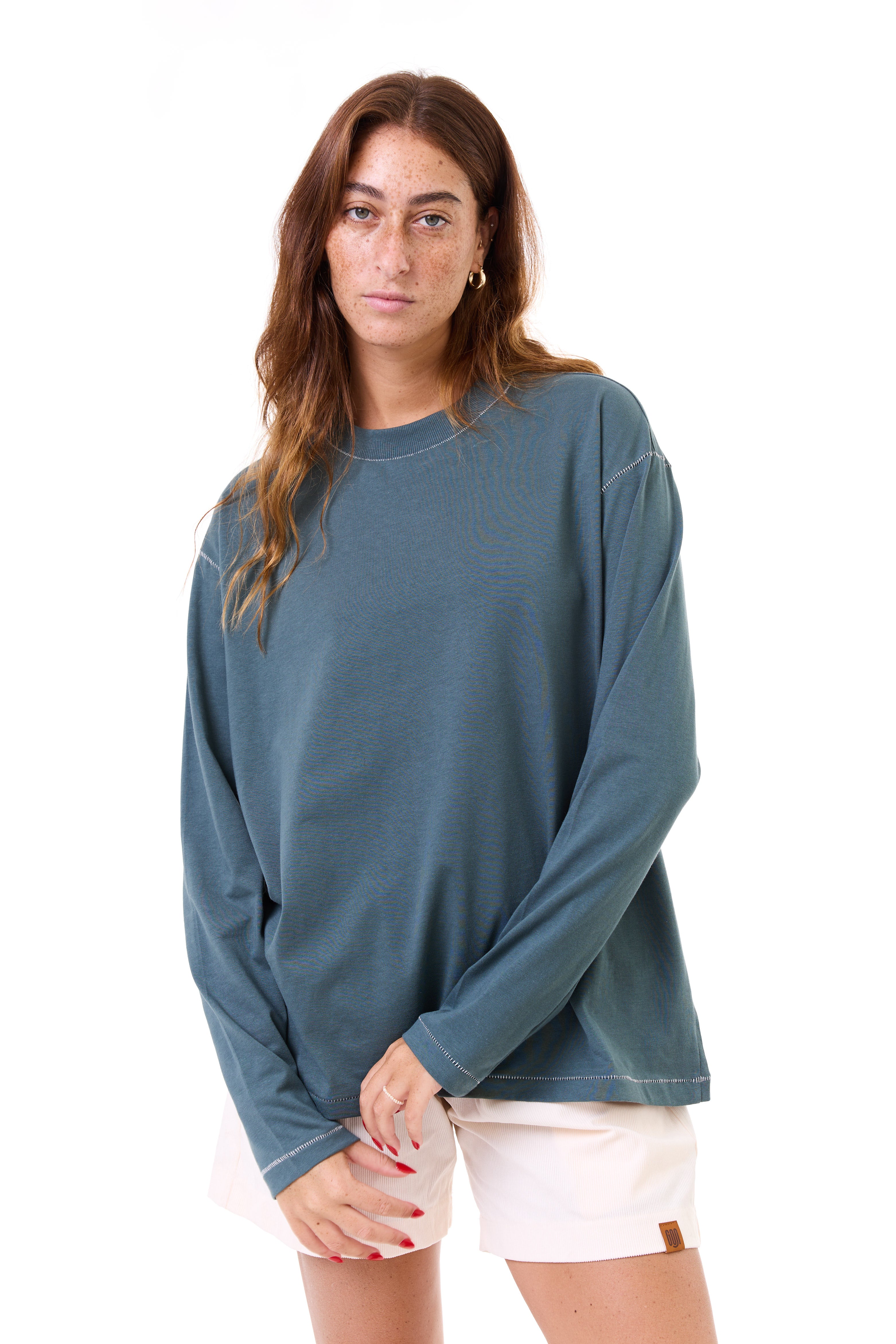 Turquoise - stitches long sleeves