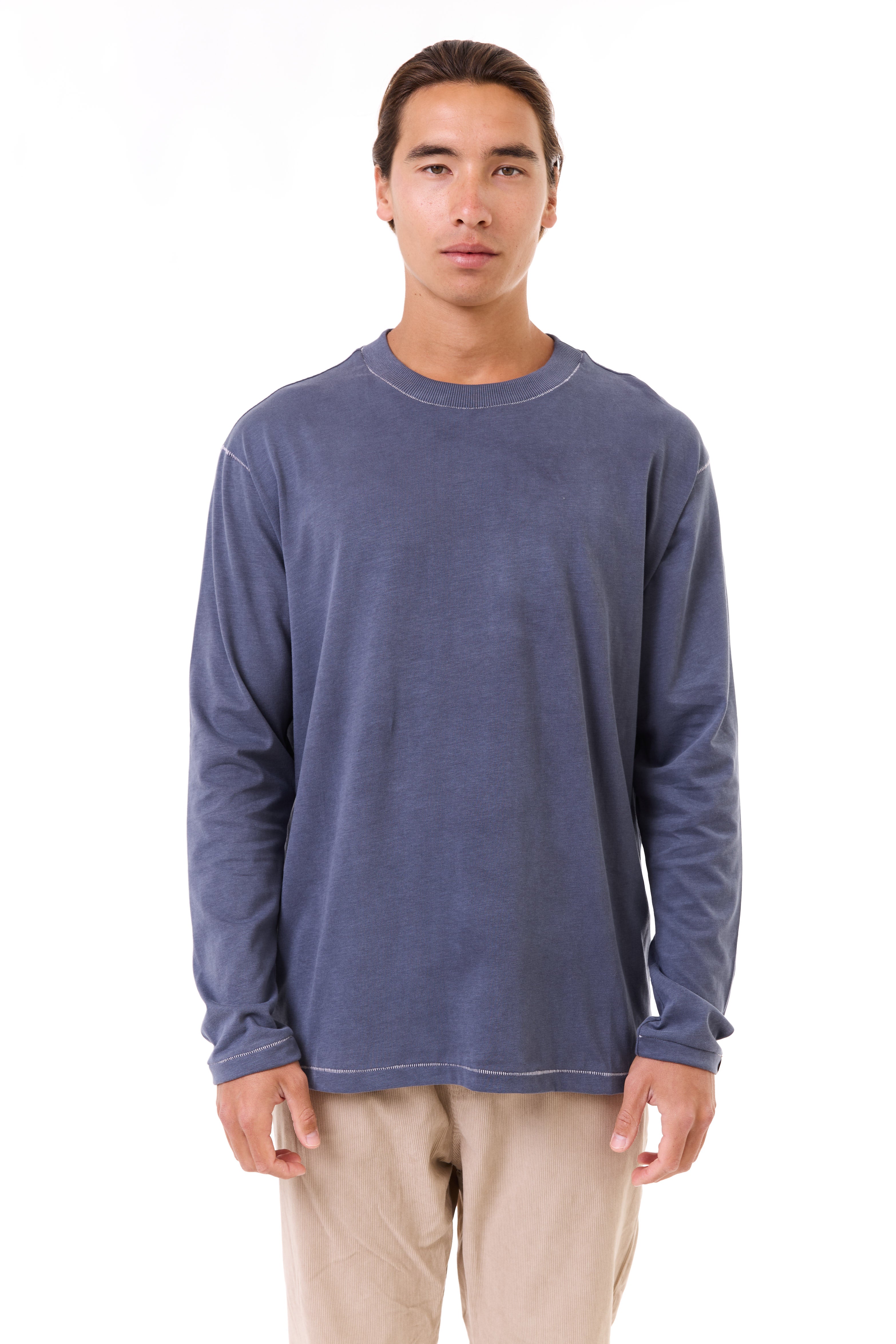 Gray wash- stitches long sleeves