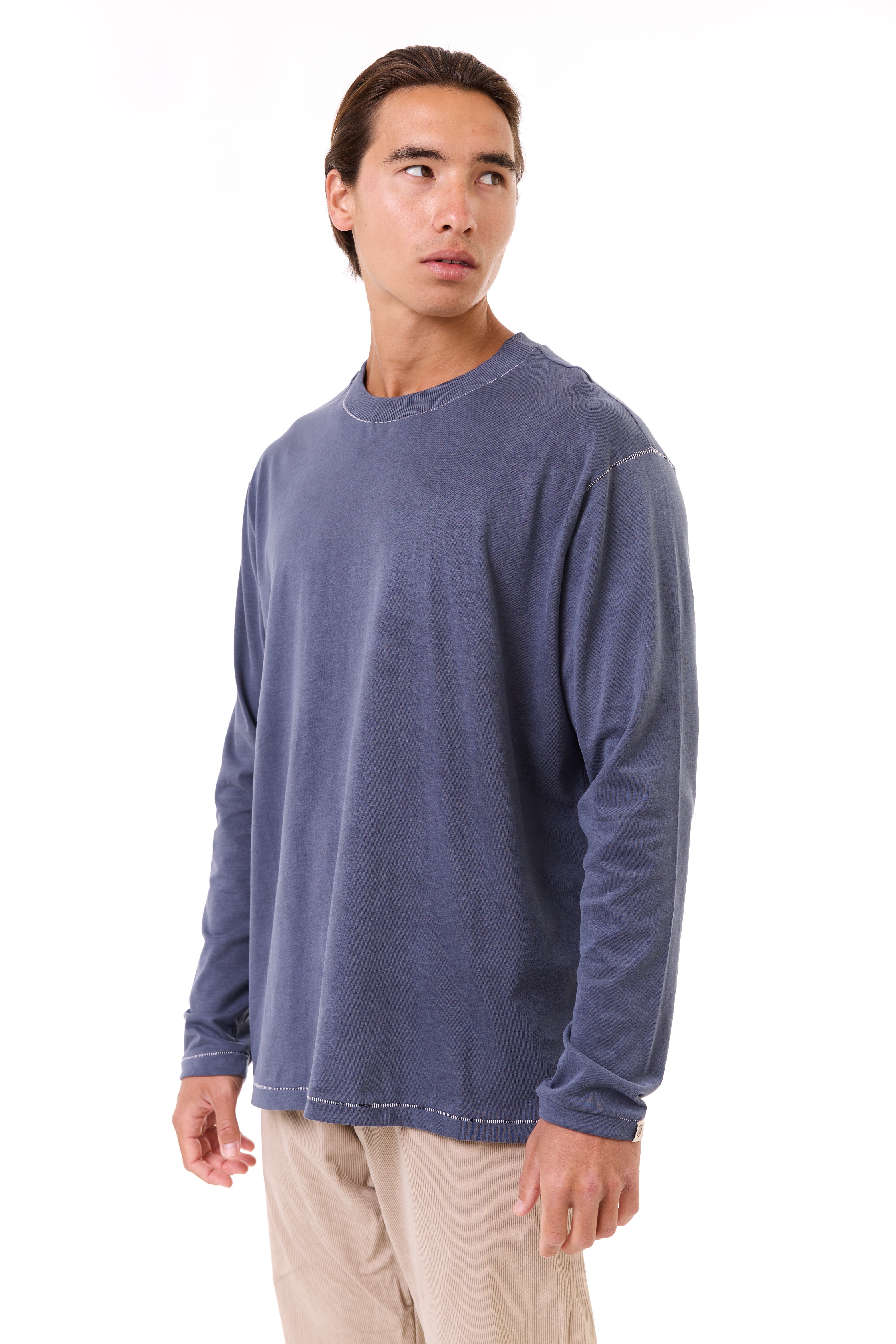 Gray wash- stitches long sleeves
