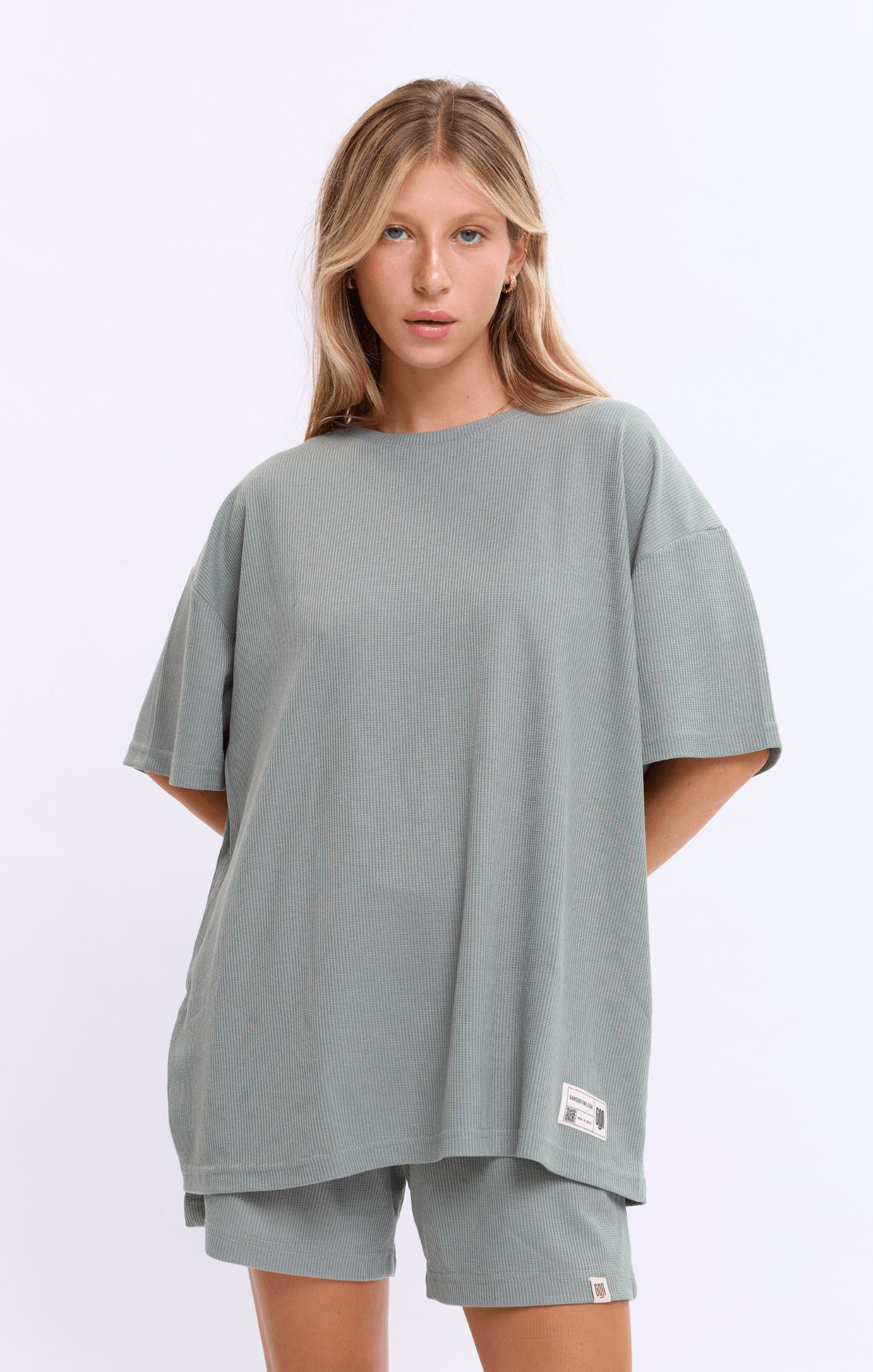 Gray Green - Waffle T-Shirt - GONSURFING