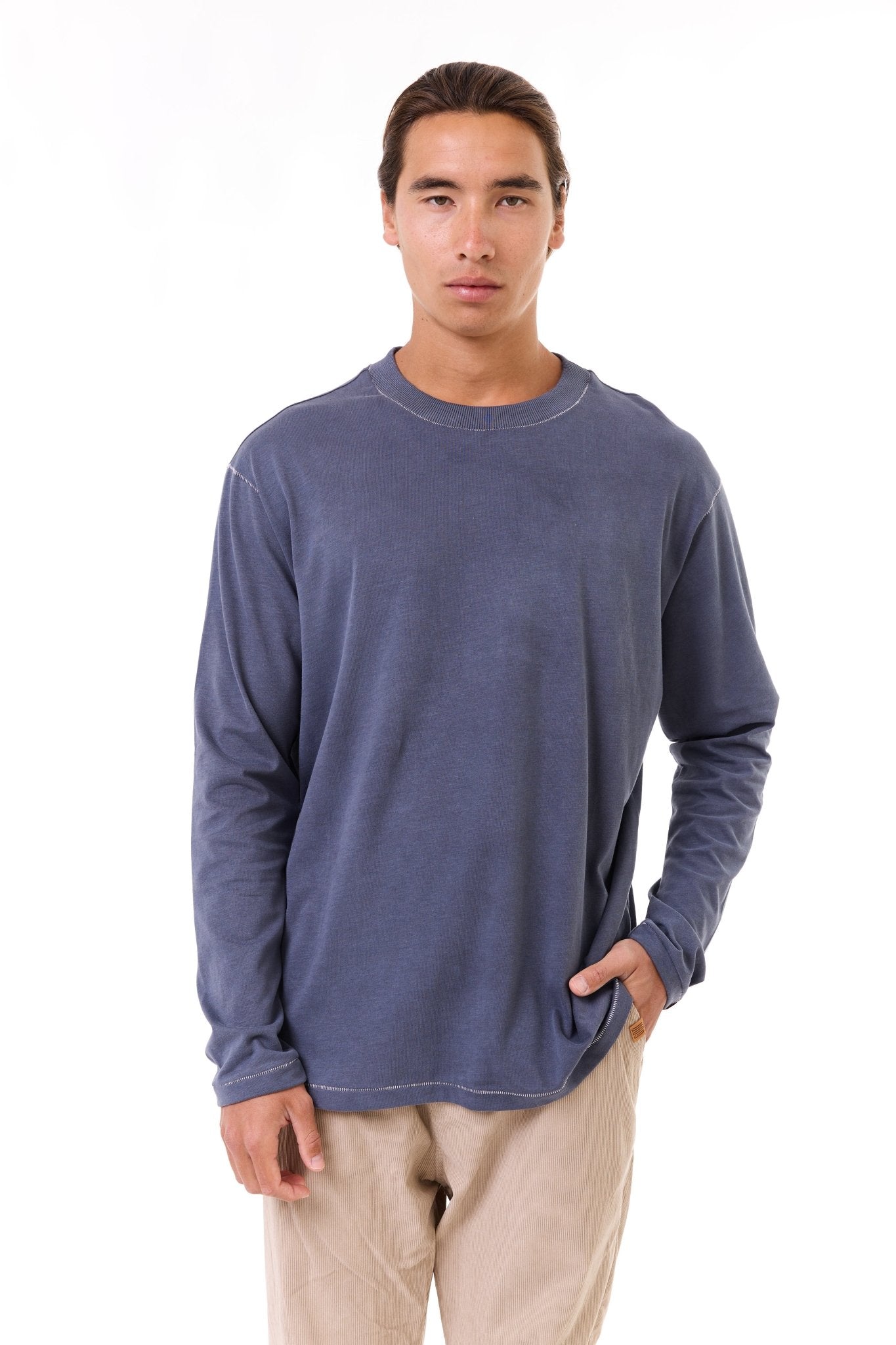 Gray wash - stitches long sleeves - GONSURFING