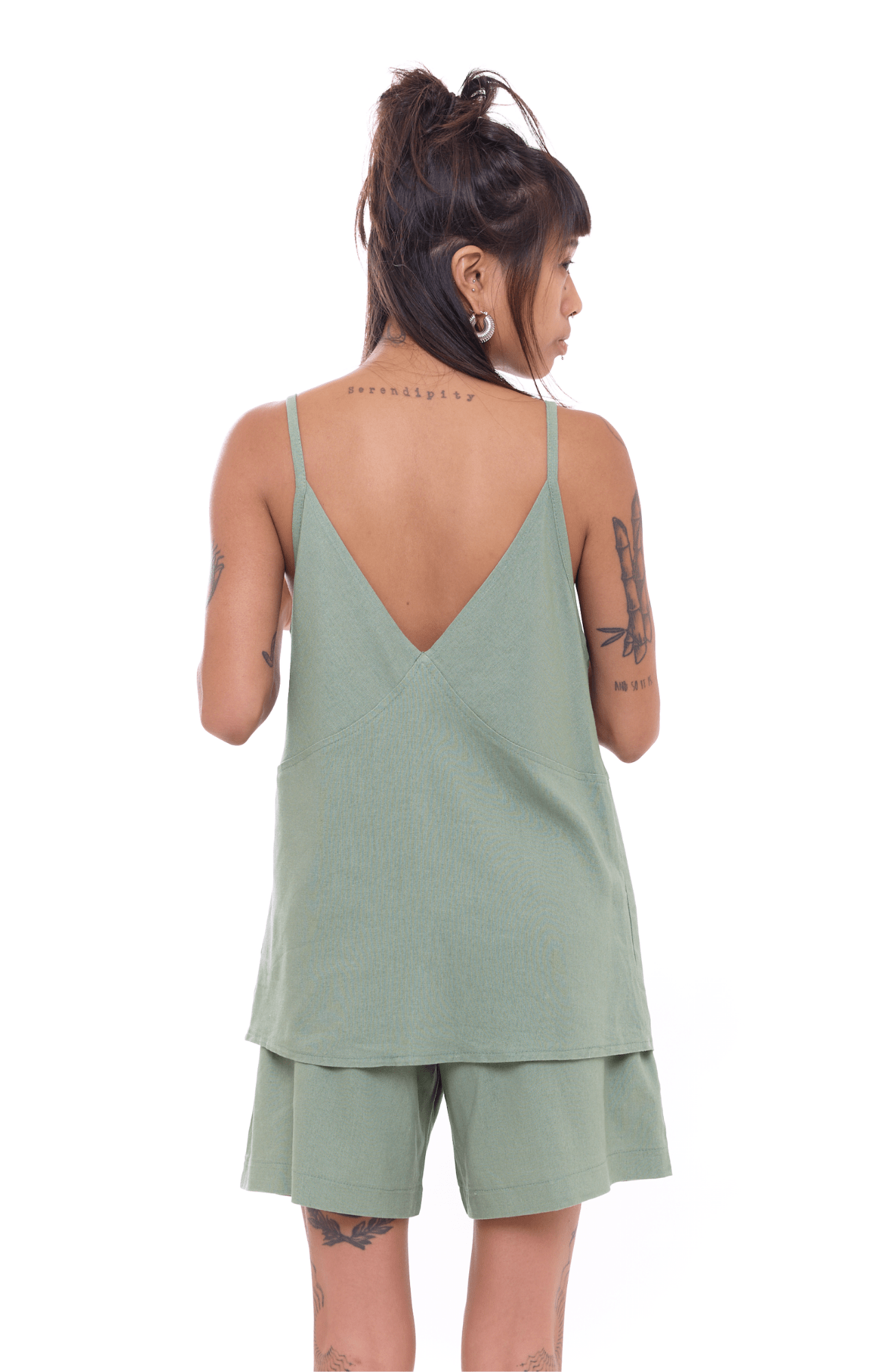 Green - Women Linen Top - GONSURFING
