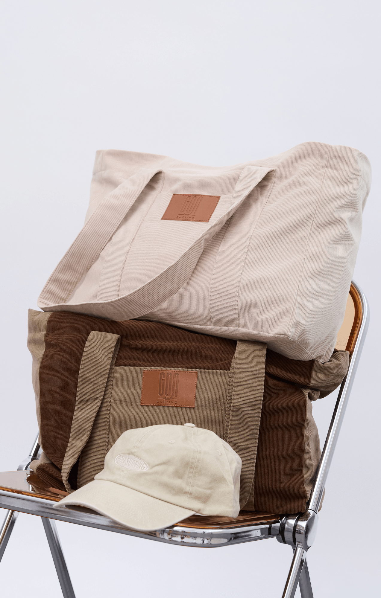 Khaki & Brown - Corduroy Bag - GONSURFING