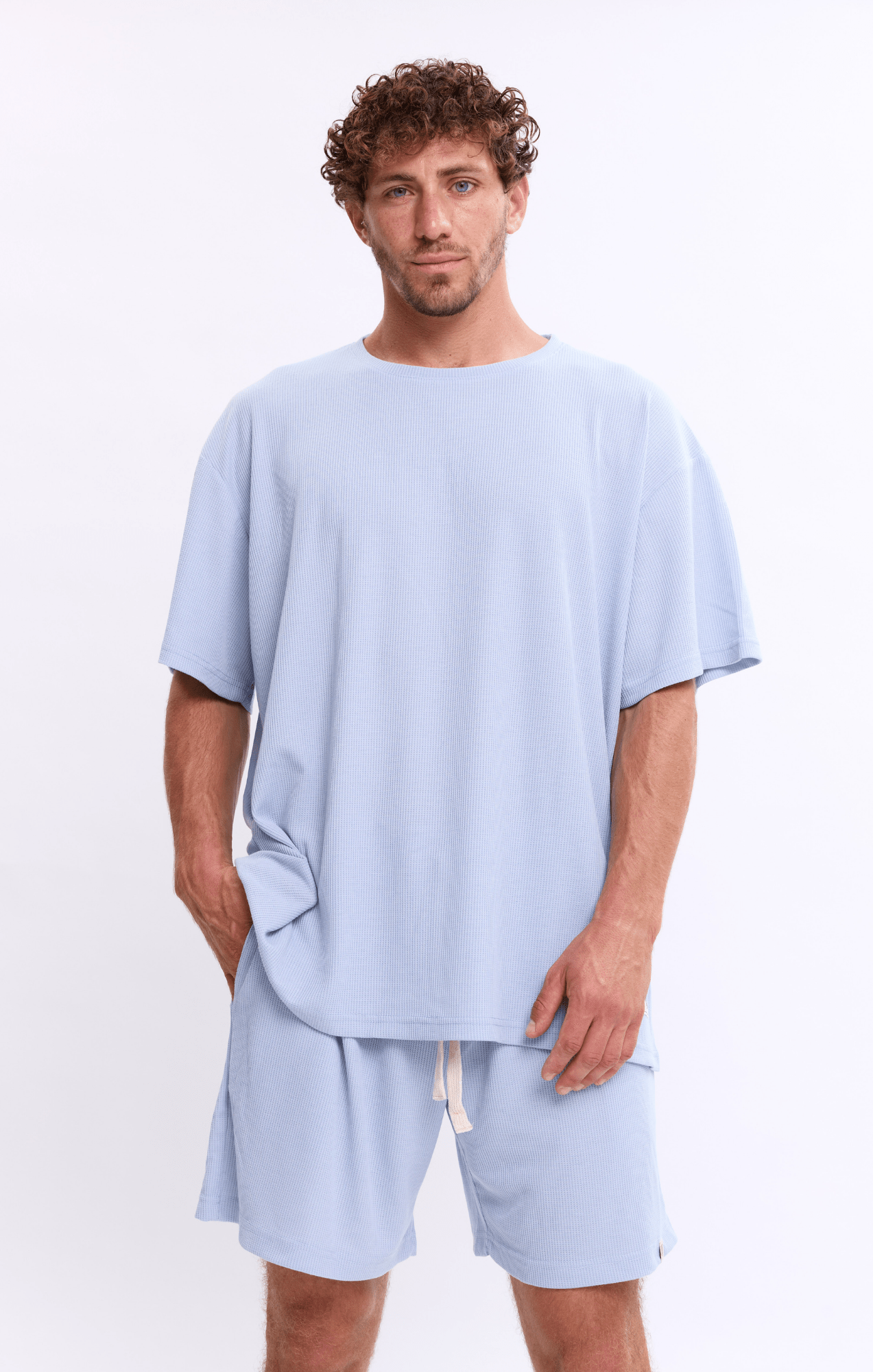 Light Blue - Waffle T-Shirt - GONSURFING