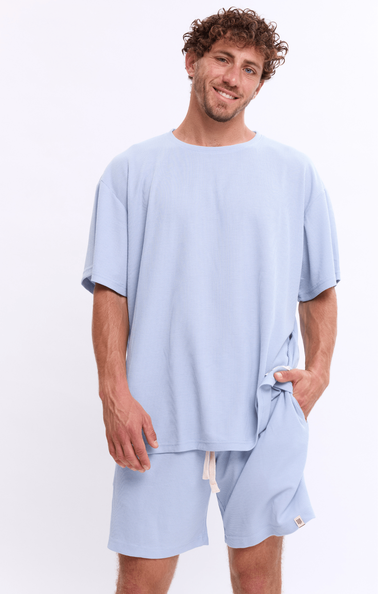 Light Blue - Waffle T-Shirt - GONSURFING