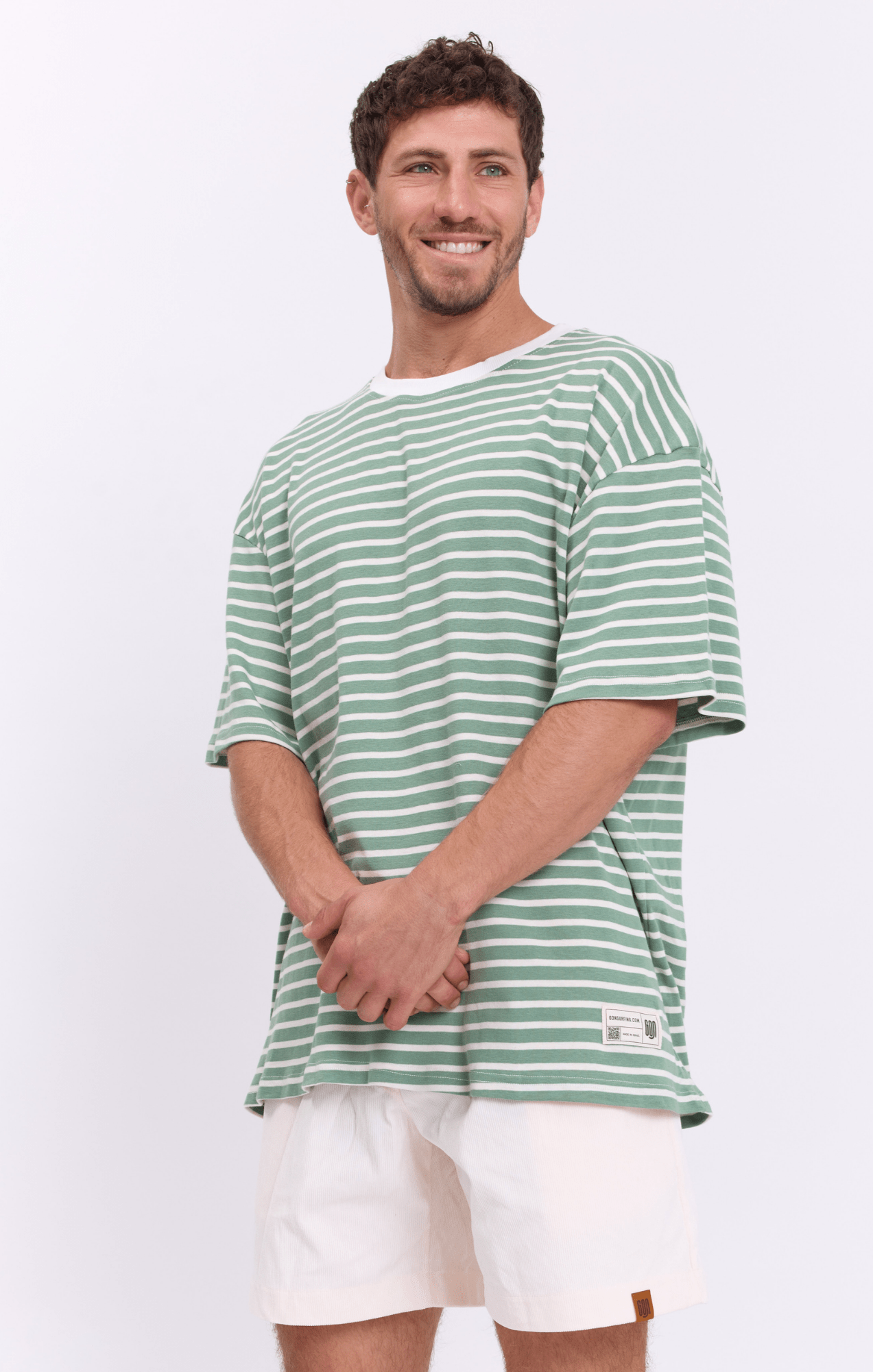 Light Green Stripes - Oversize T-Shirt - GONSURFING