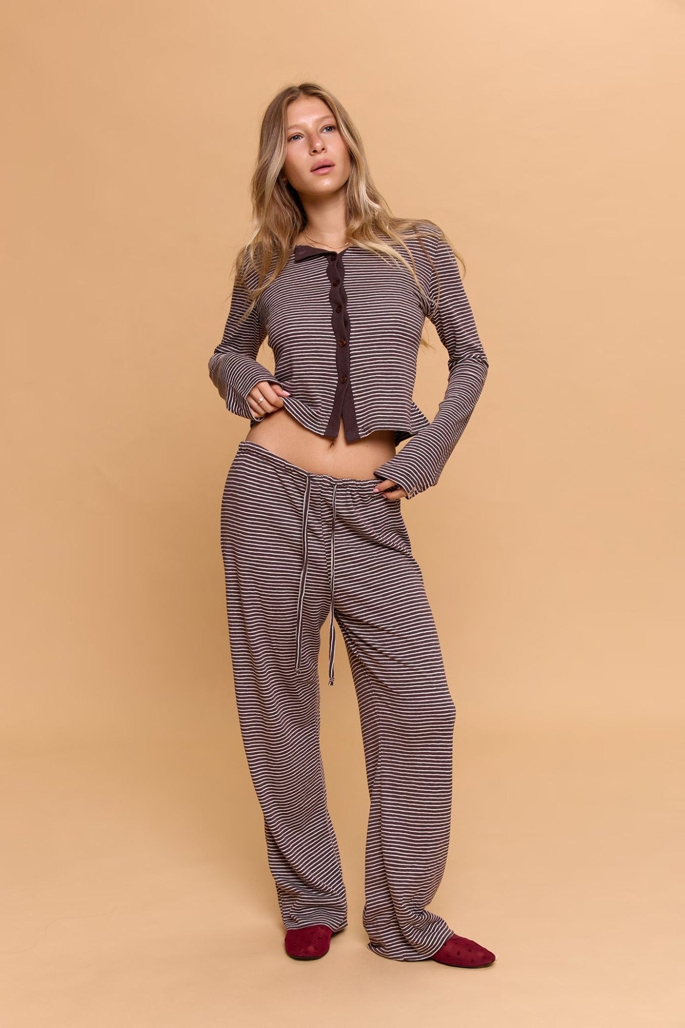 Long striped pants - brown - GONSURFING