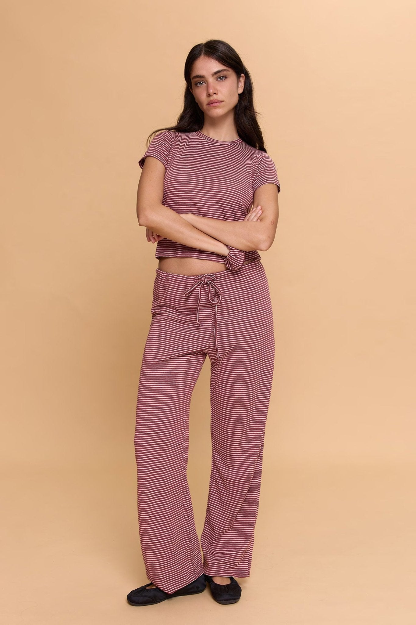 Long striped pants - Burgundy - GONSURFING