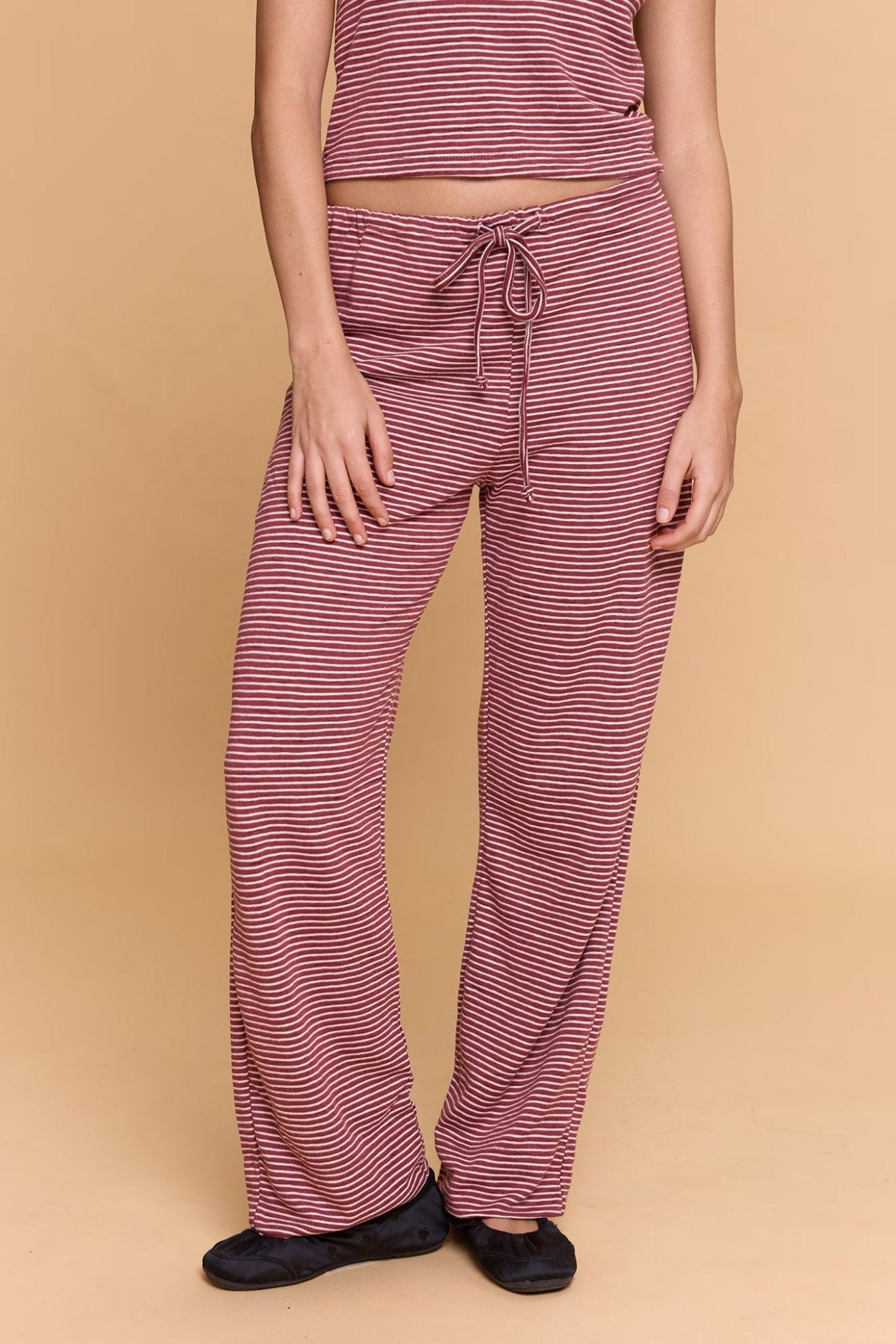 Long striped pants - Burgundy - GONSURFING