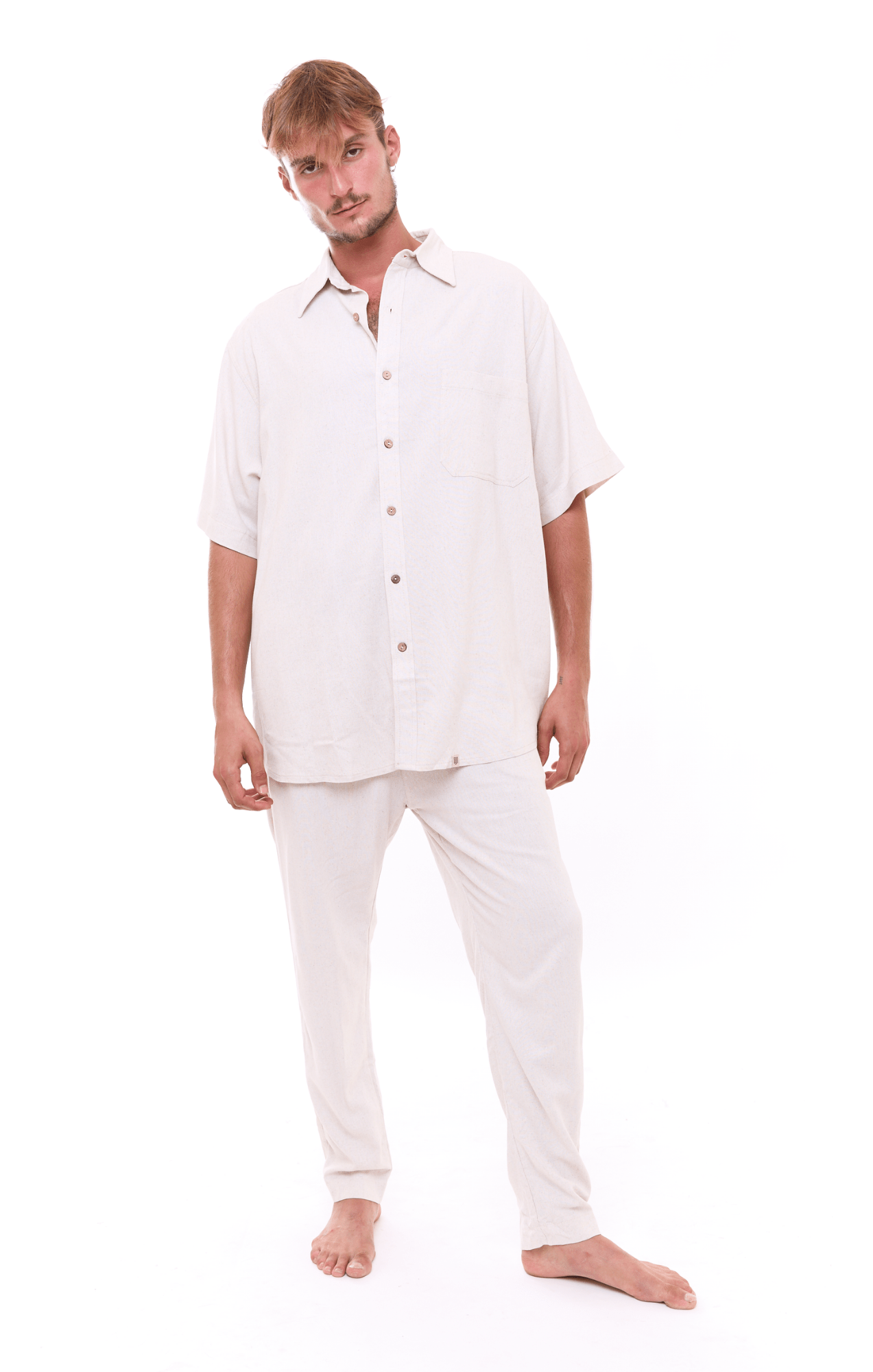 Natural Light - Unisex Oversize Linen Shirt - GONSURFING