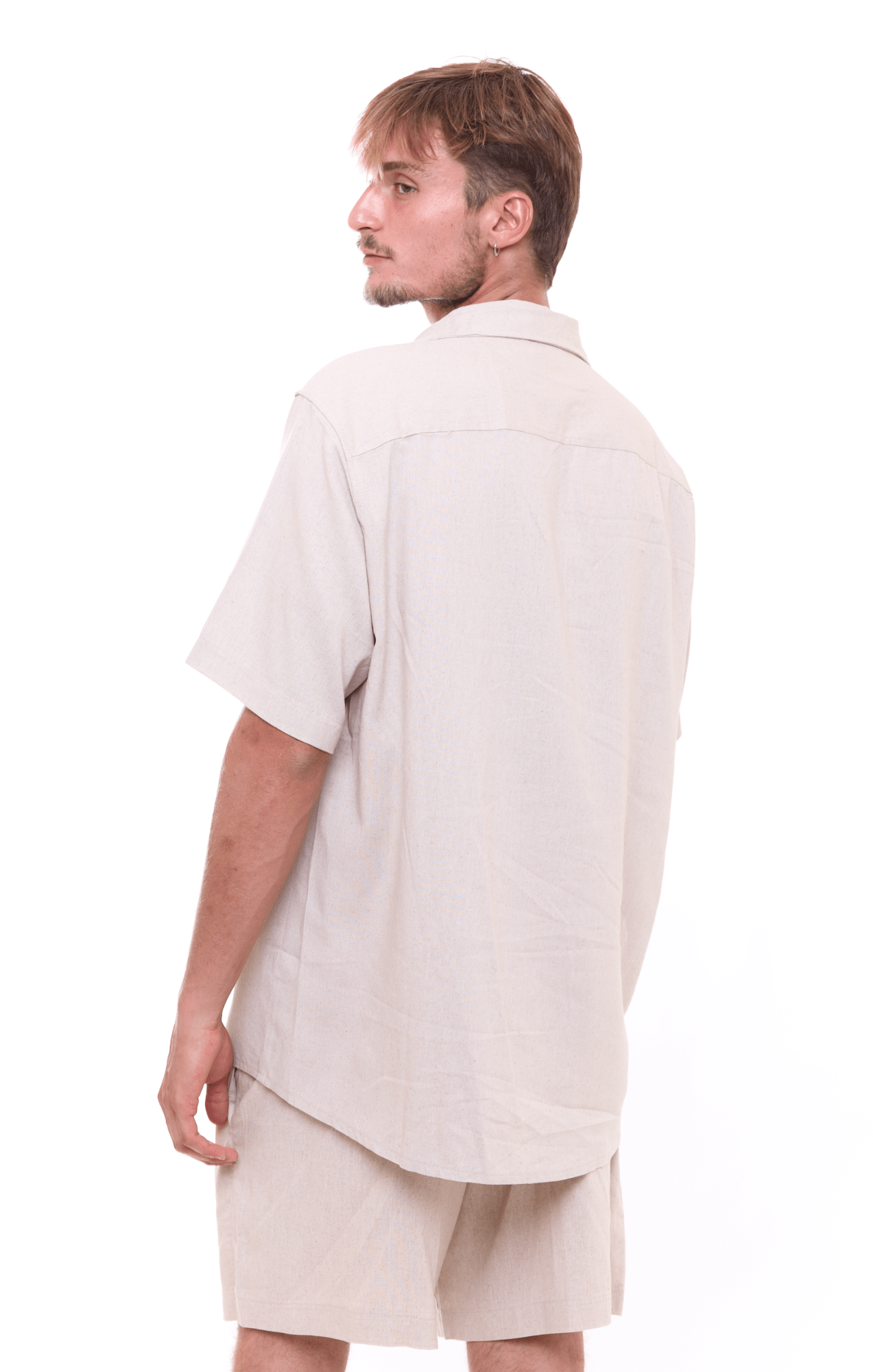 Natural - Unisex Oversize Linen Shirt - GONSURFING