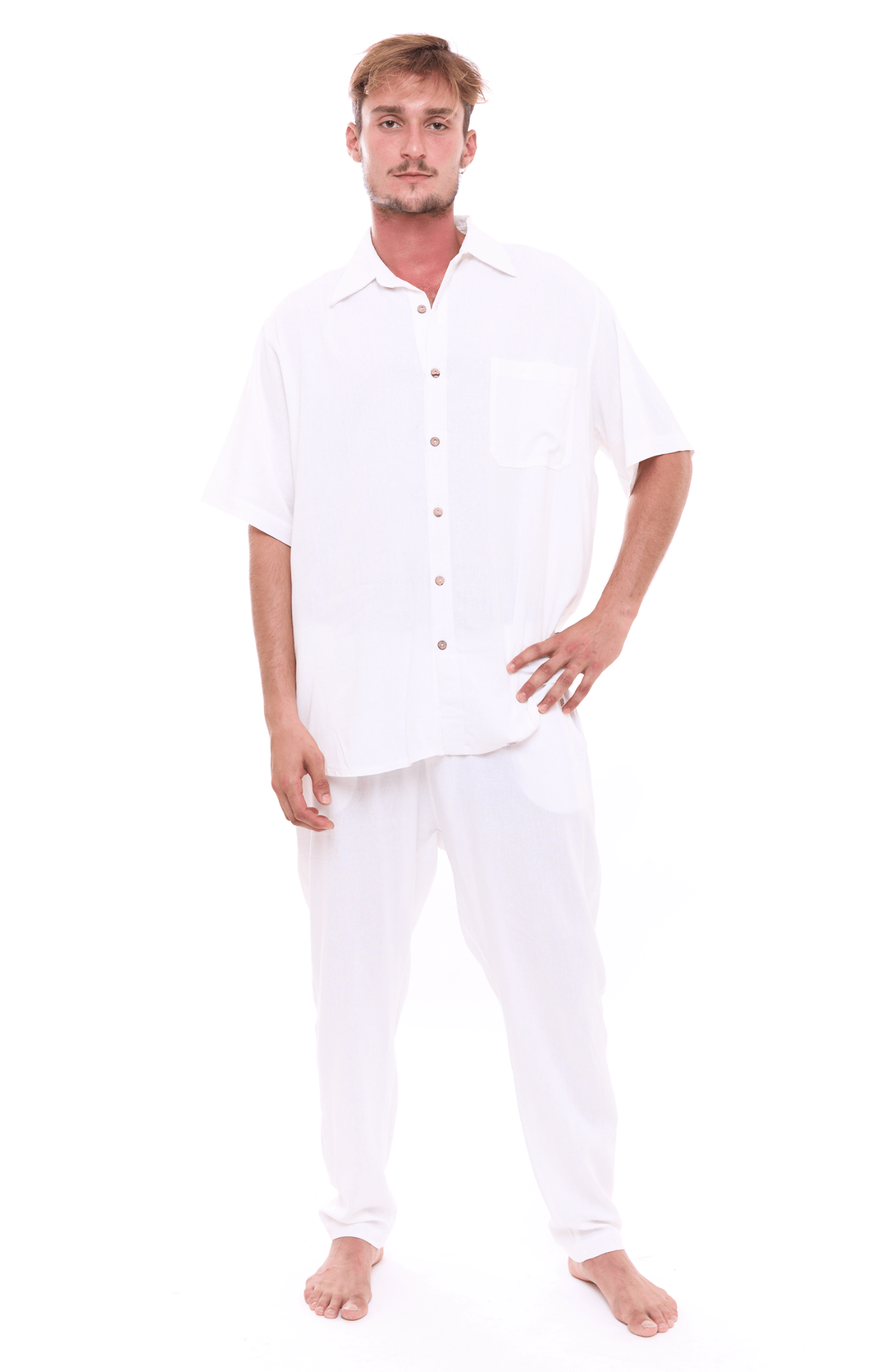 Off White - Unisex Oversize Linen Shirt - GONSURFING