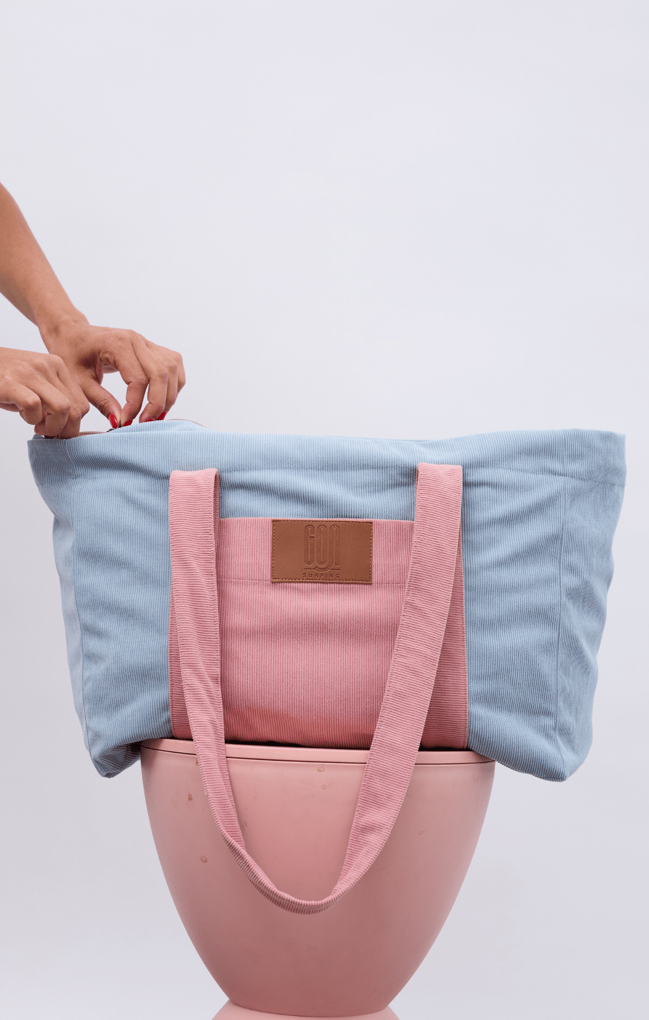 Pink & Light Blue - Corduroy Bag - GONSURFING