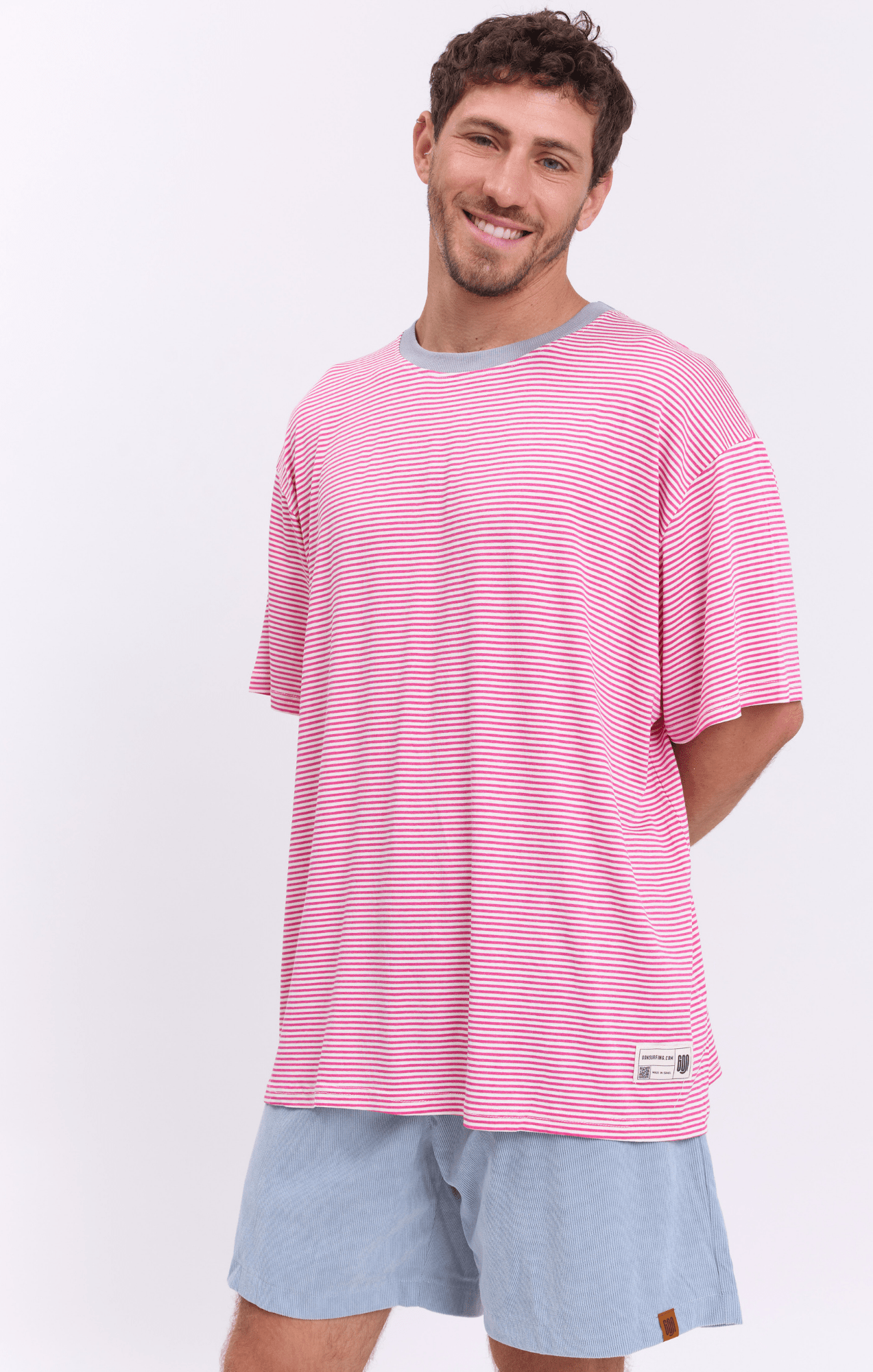 Pink Stripes - Oversize T-Shirt - GONSURFING