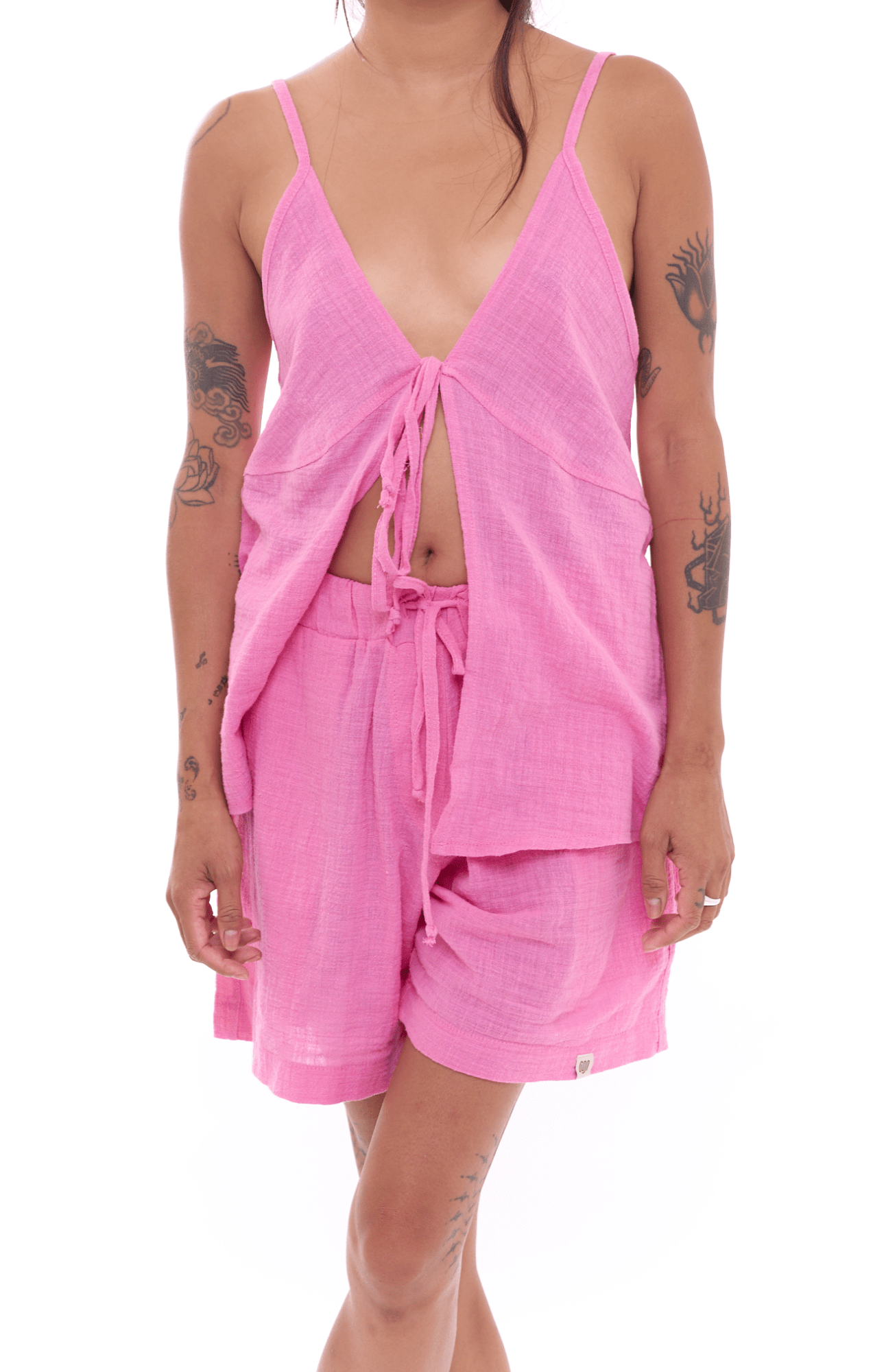 Pink - Unisex Linen Shorts - GONSURFING