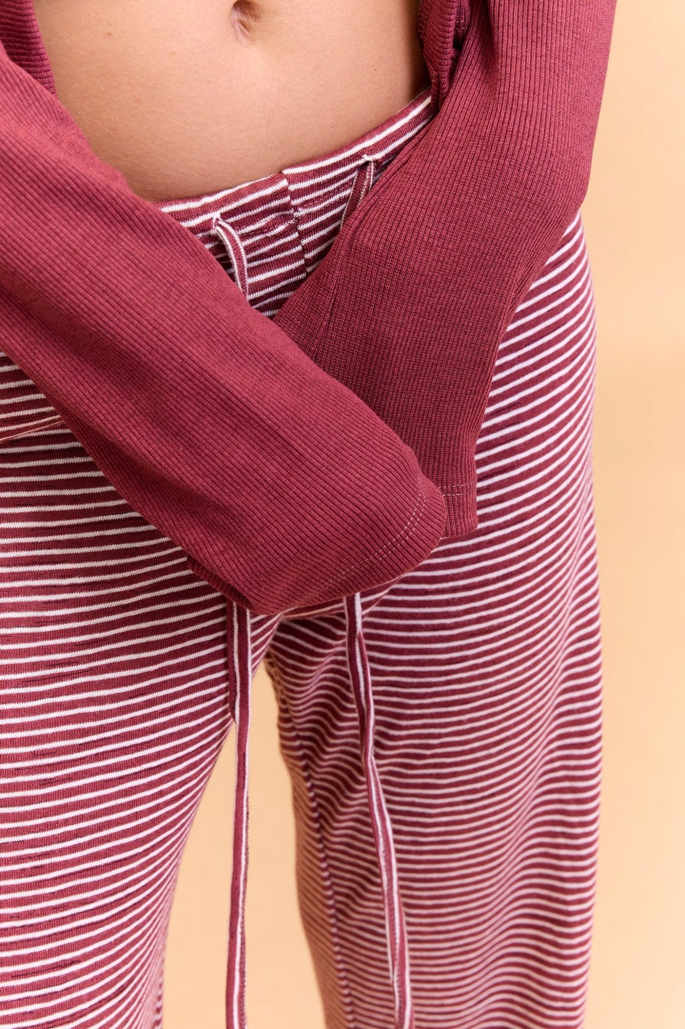 Rib cardigan - Burgundy color - GONSURFING