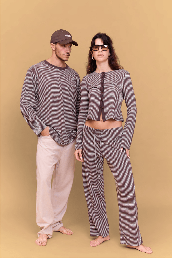 Striped Long sleeve - Brown - GONSURFING