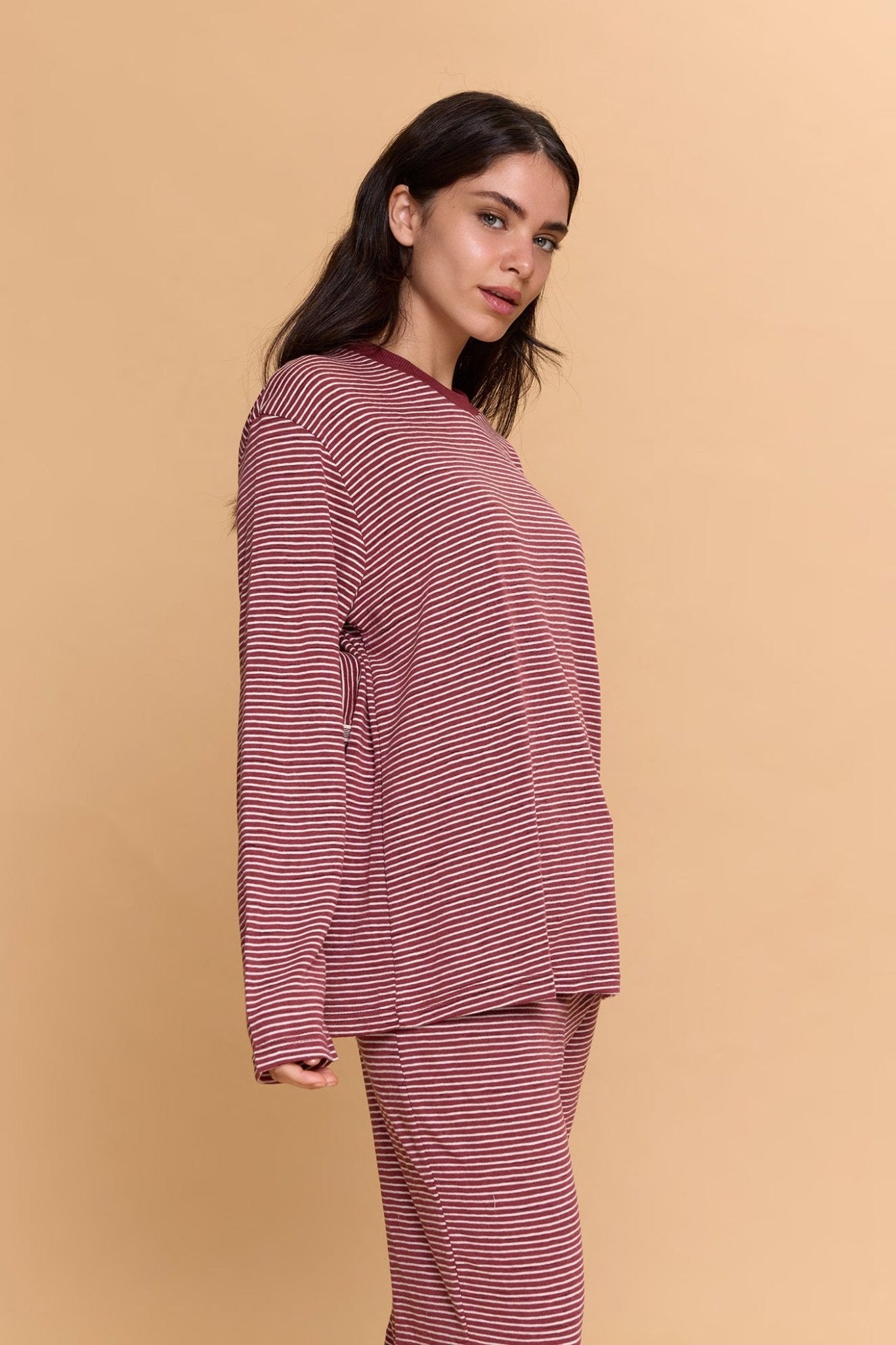 Striped Long sleeve - Burgundy - GONSURFING
