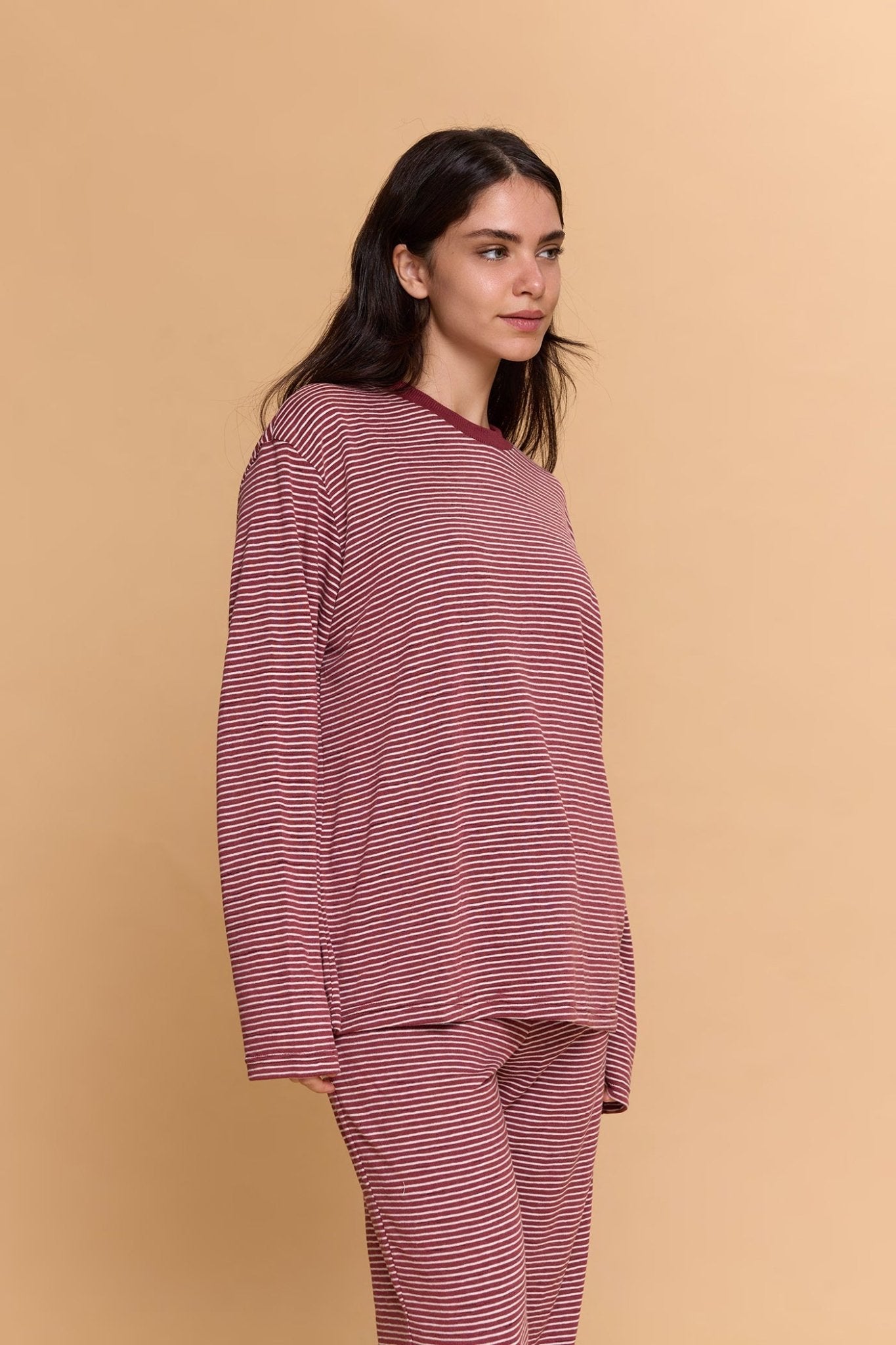 Striped Long sleeve - Burgundy - GONSURFING