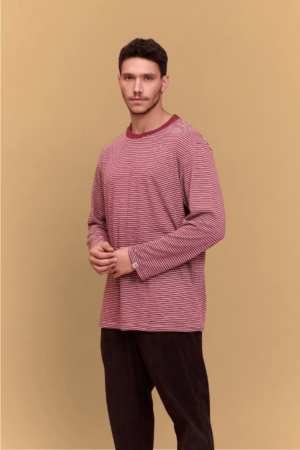 Striped Long sleeve - Burgundy - GONSURFING