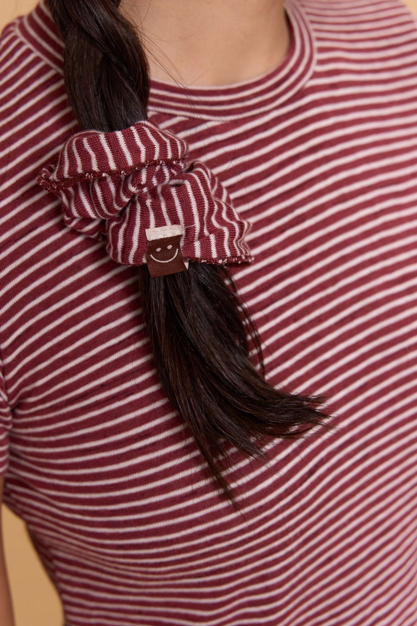 Striped Scrunchie - Burgundy - GONSURFING