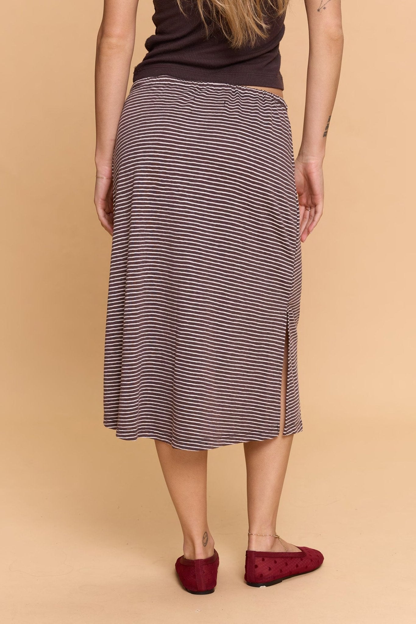 Striped skirt - Brown - GONSURFING
