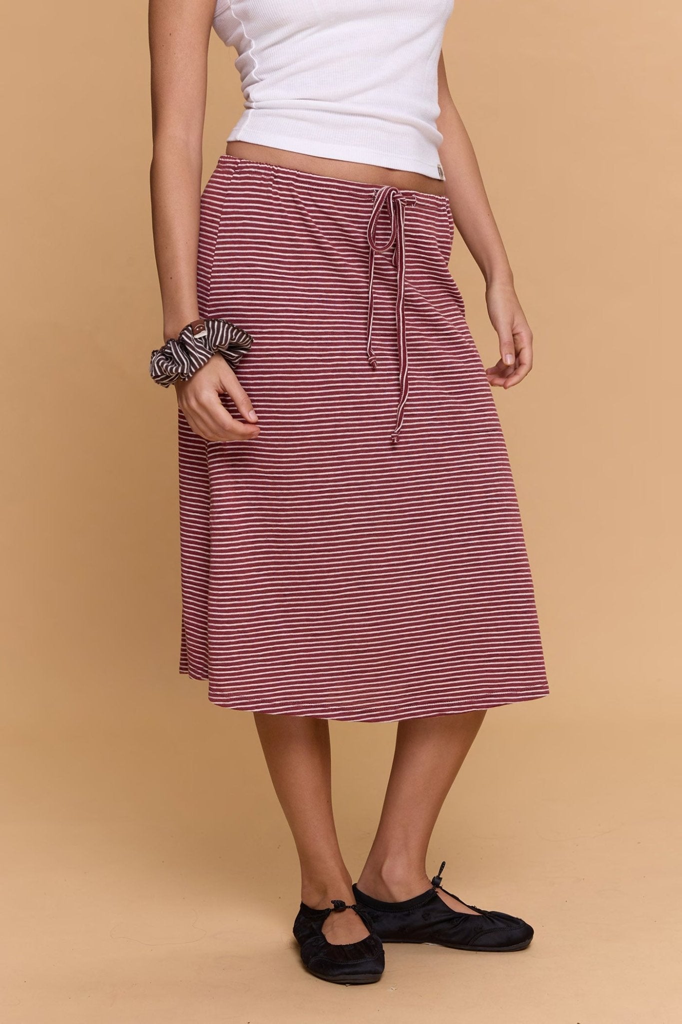Striped skirt - Burgundy - GONSURFING