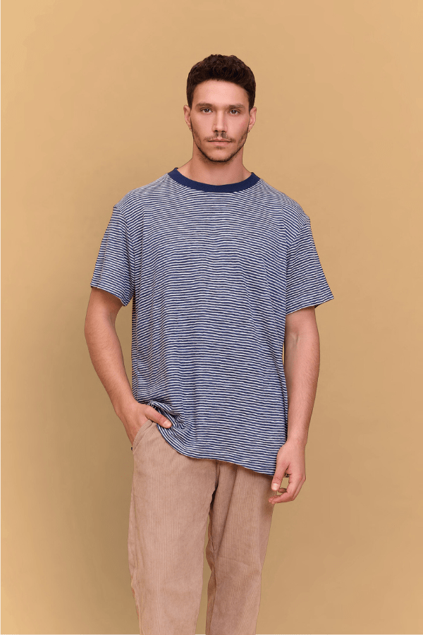 Striped T-shirt - Blue - GONSURFING