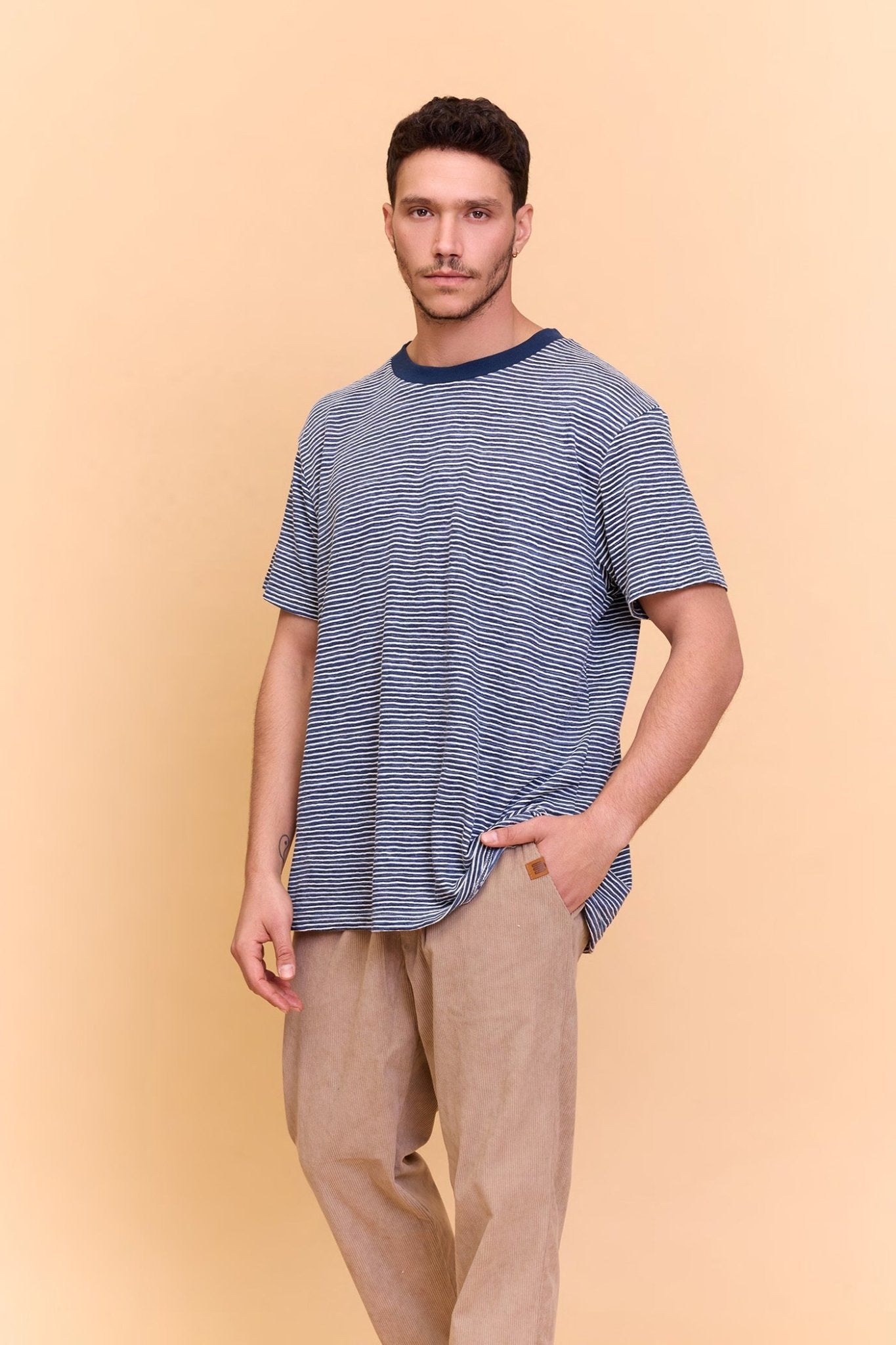 Striped T-shirt - Blue - GONSURFING