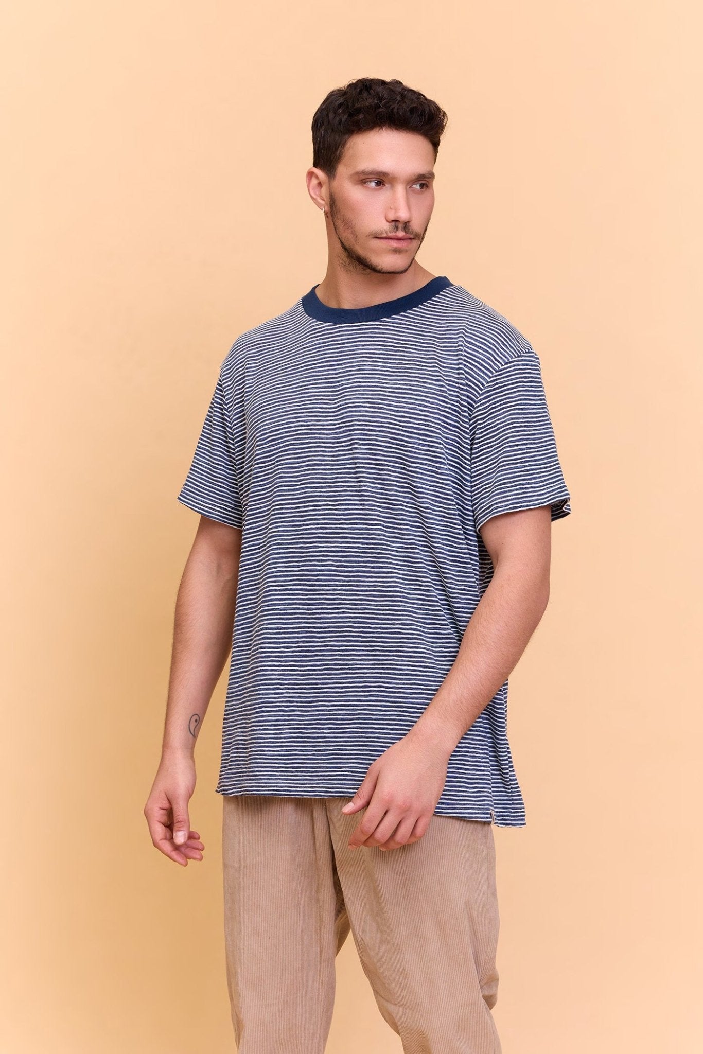 Striped T-shirt - Blue - GONSURFING
