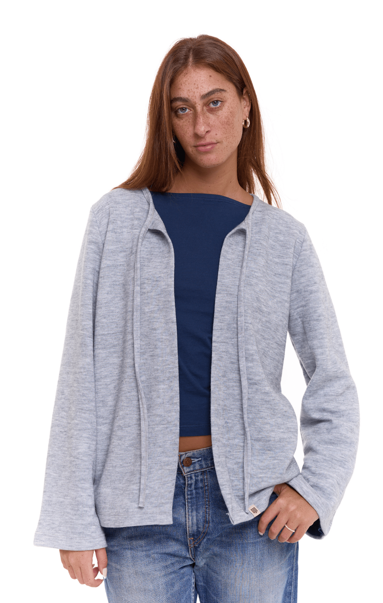 Tie cardigan - gray - GONSURFING