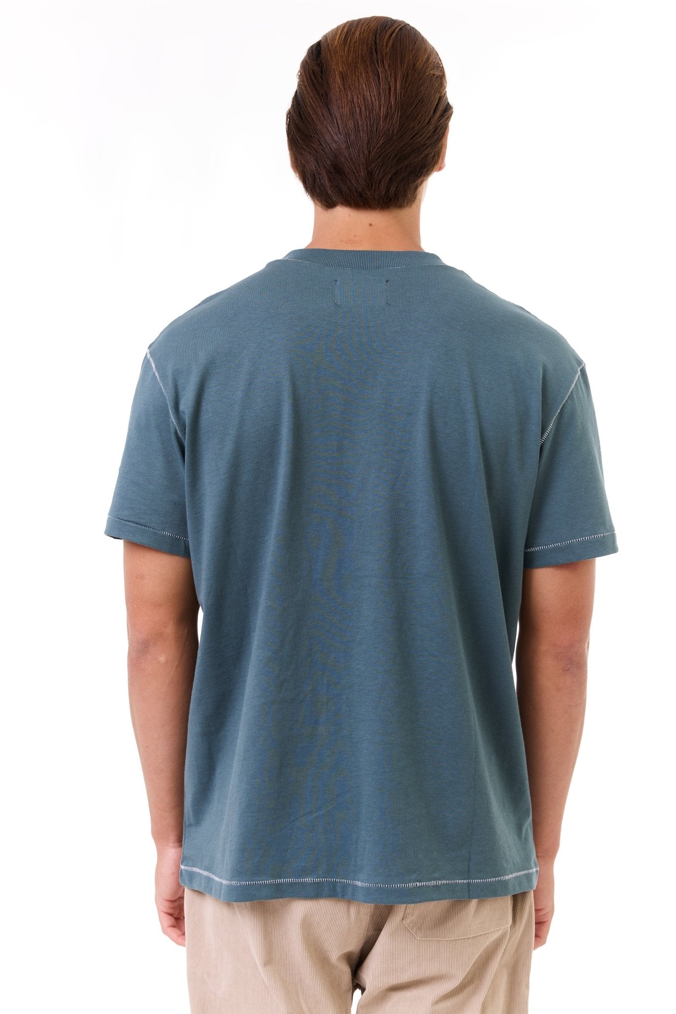 Turquoise - stitches t-shirt - GONSURFING