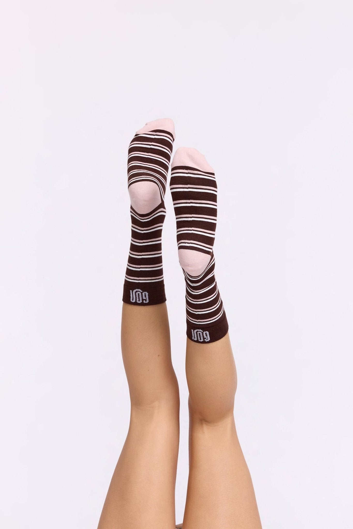 Unisex socks - brown stripes - GONSURFING