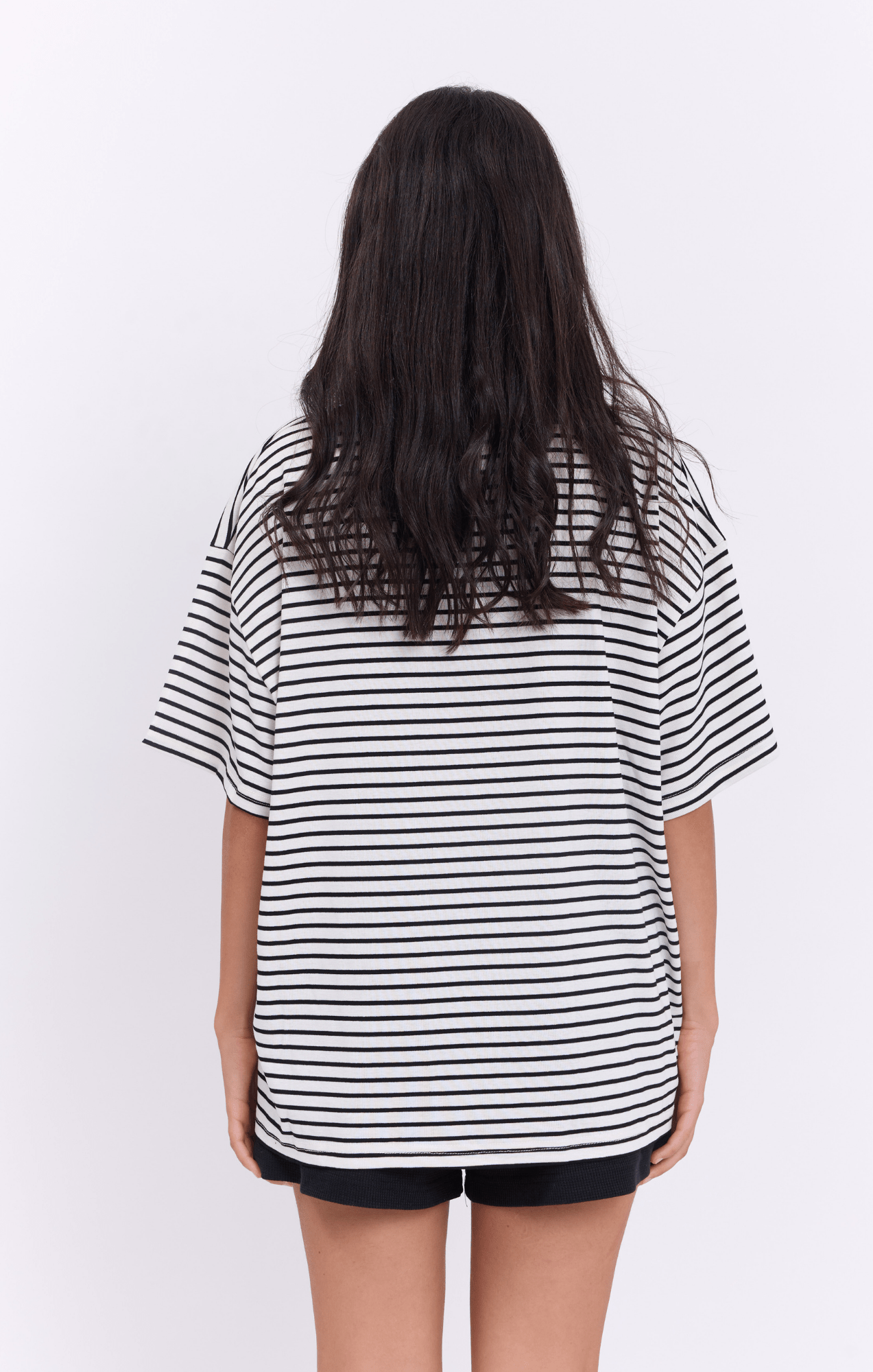 White & Black Stripes T-Shirt - GONSURFING