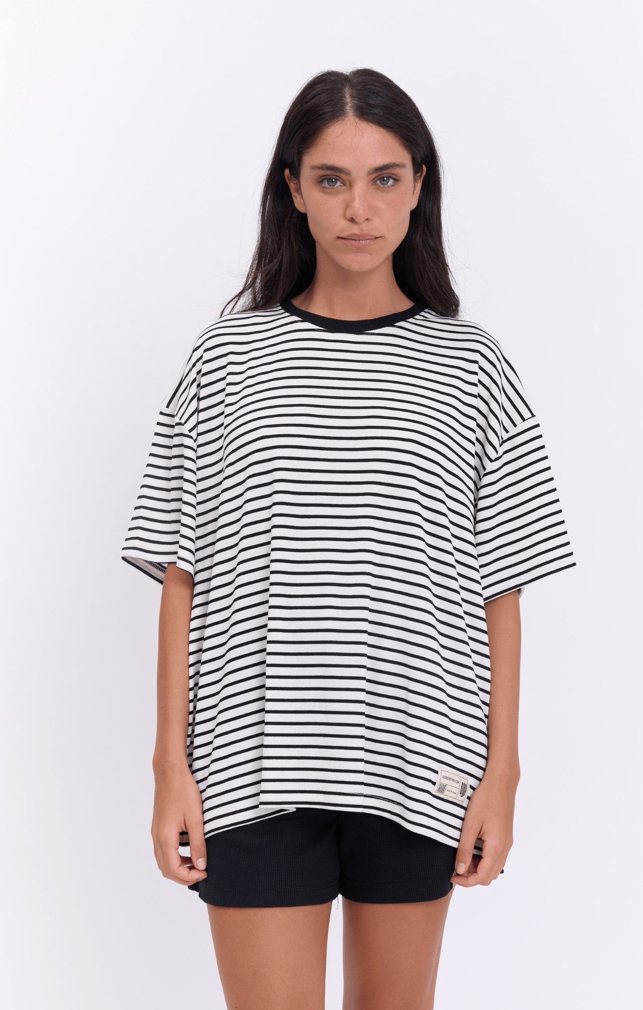 White & Black Stripes T-Shirt - GONSURFING