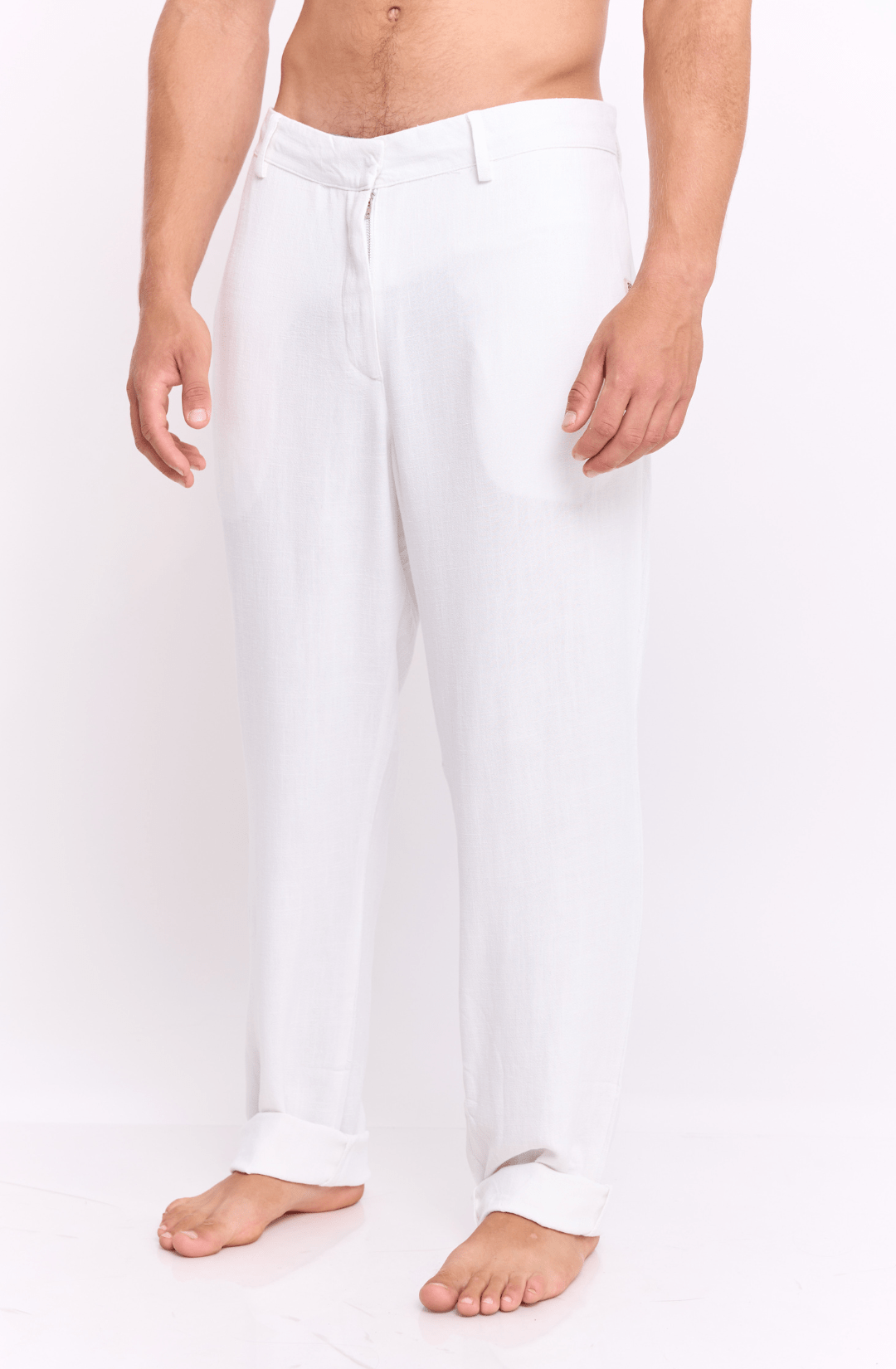 White - Linen Long Pants - GONSURFING