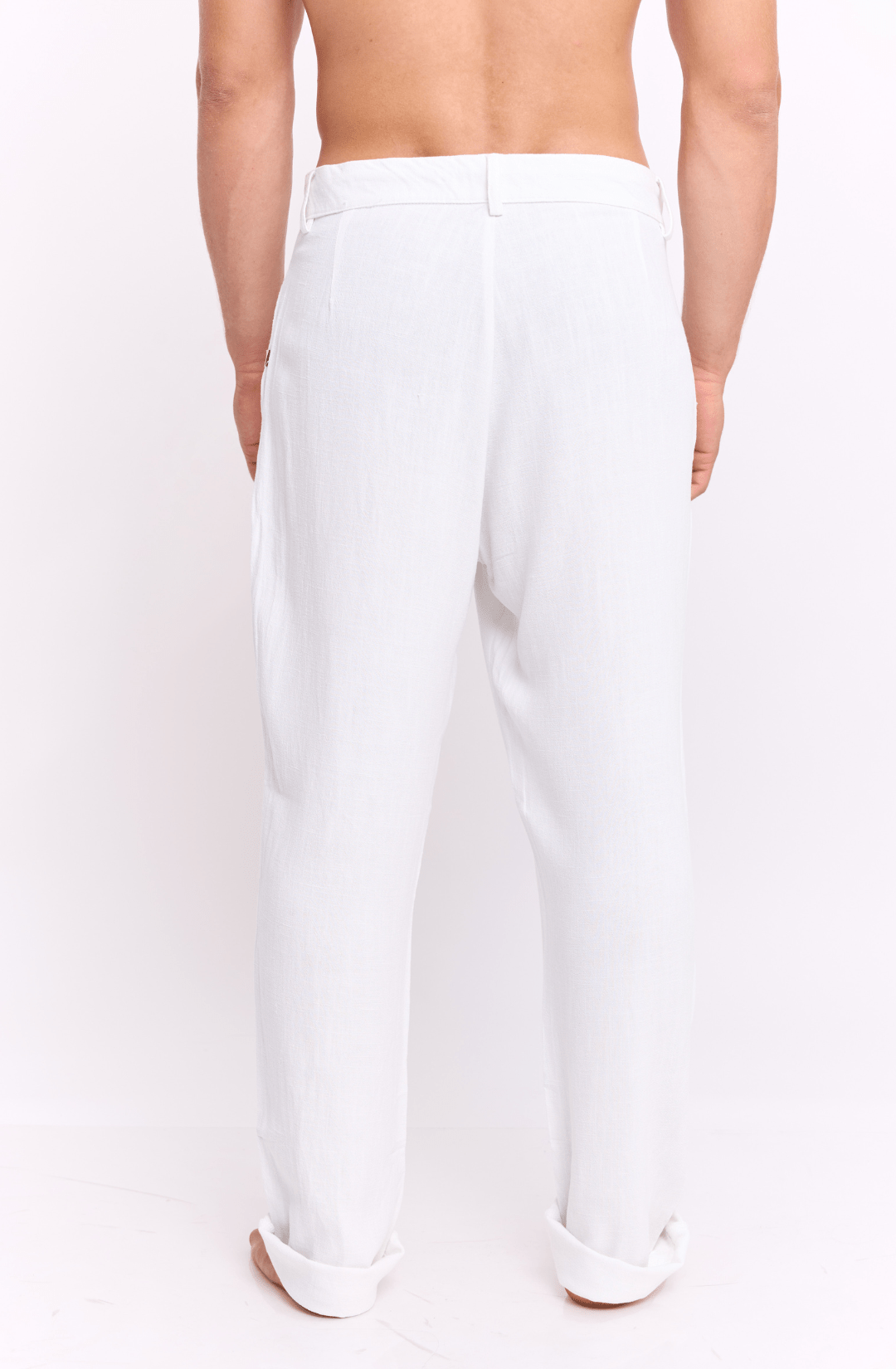 White - Linen Long Pants - GONSURFING