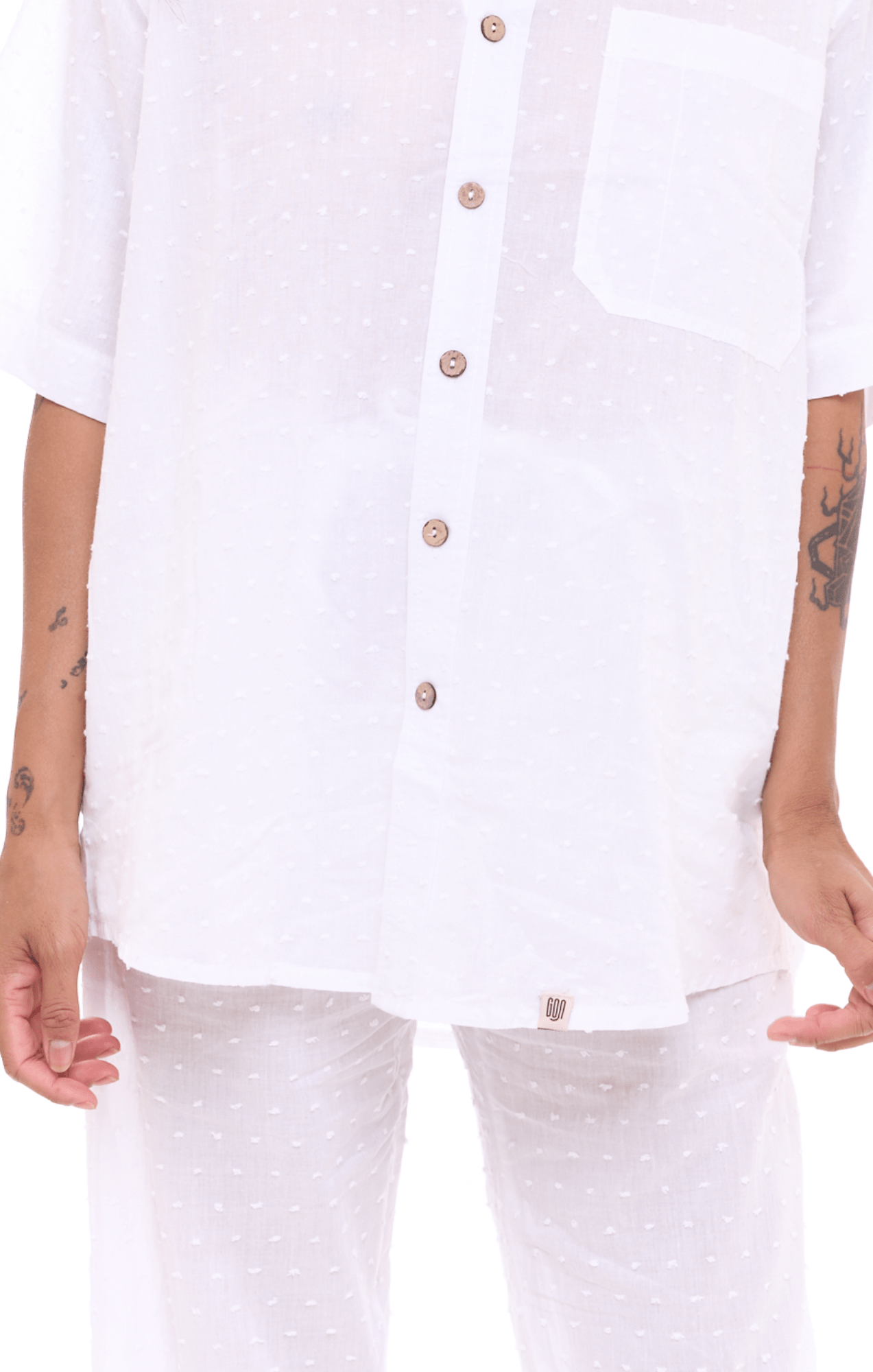 White Points - Unisex Oversize Cotton Shirt - GONSURFING