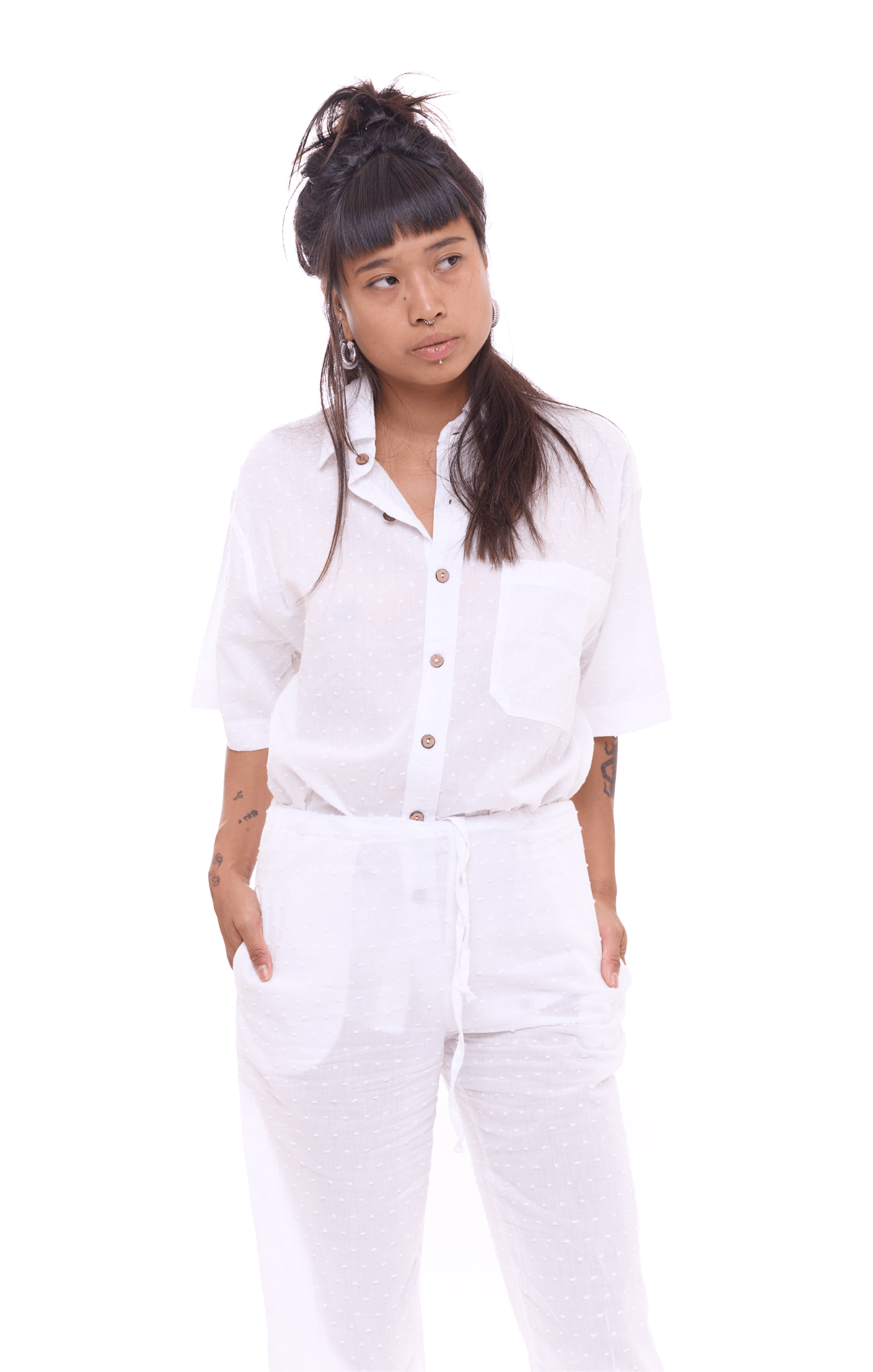 White Points - Unisex Oversize Cotton Shirt - GONSURFING
