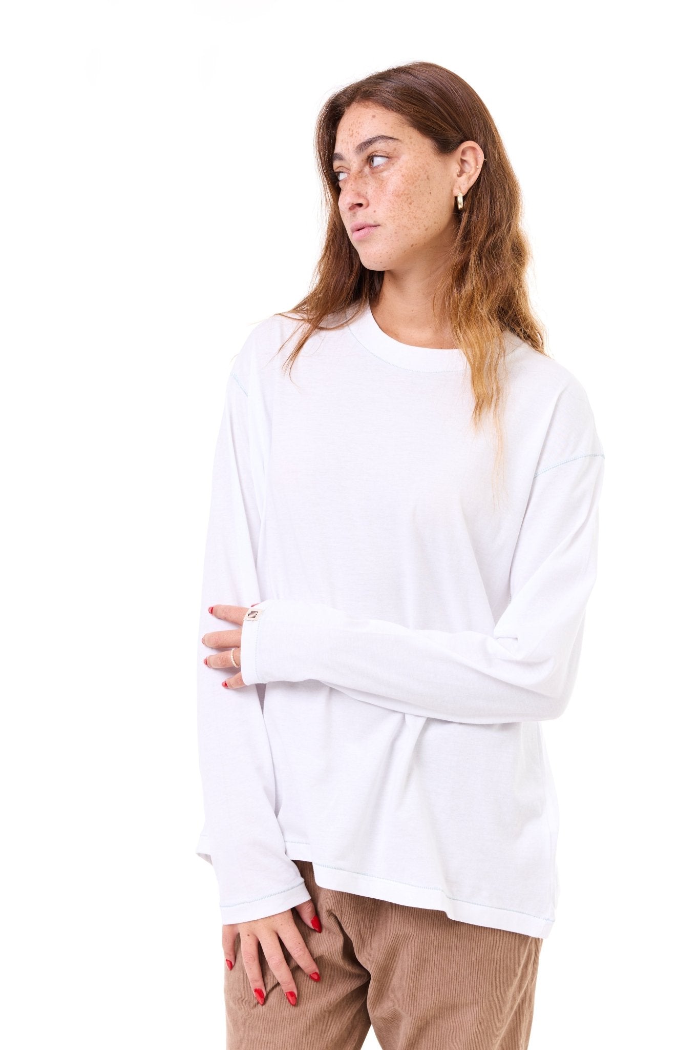 White - stitches long sleeves - GONSURFING